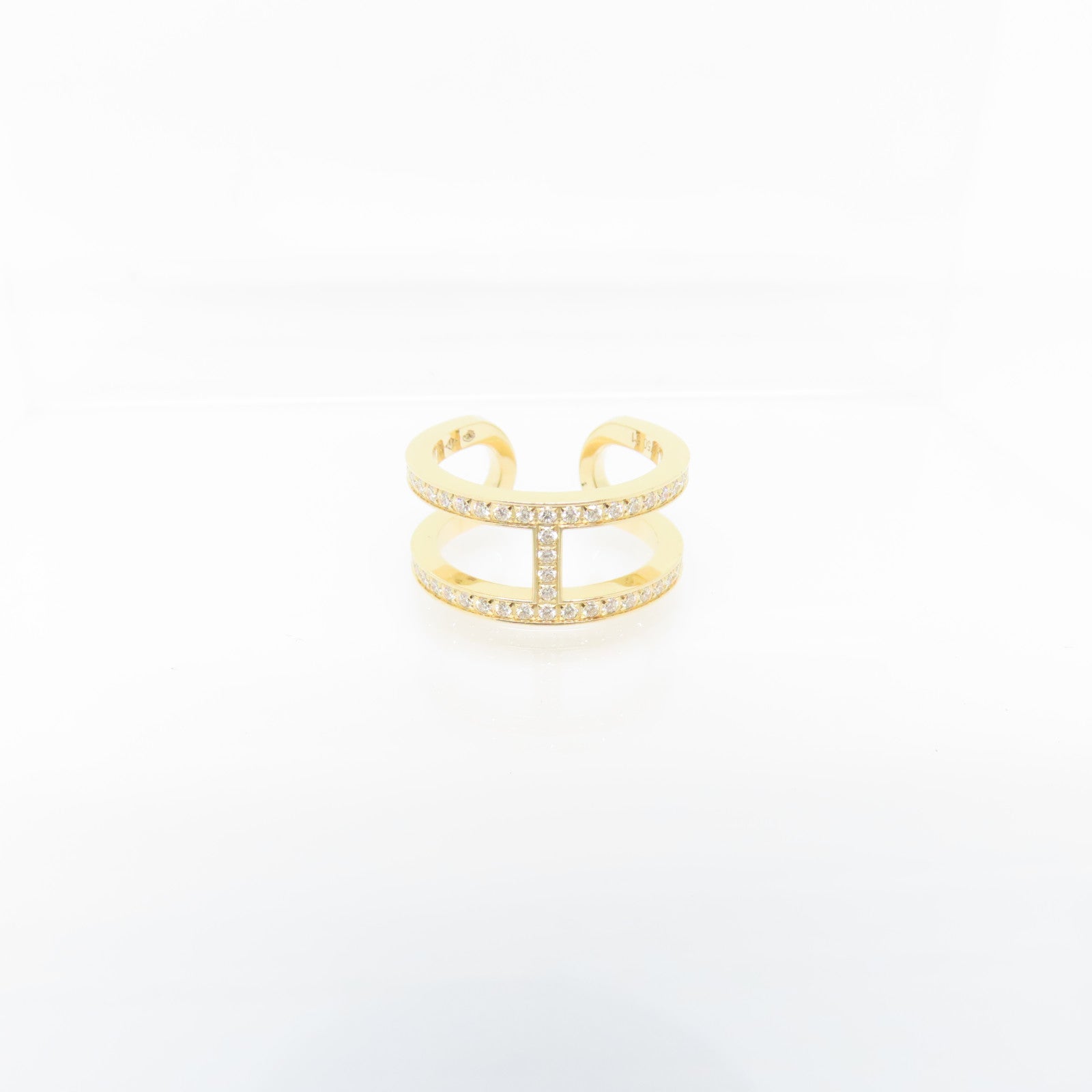 HERMES 【激減優惠】18K玫瑰金Ever Chaine D'Ancre Ring 0.59ct鑽石戒指Hermes#51 US#5.75