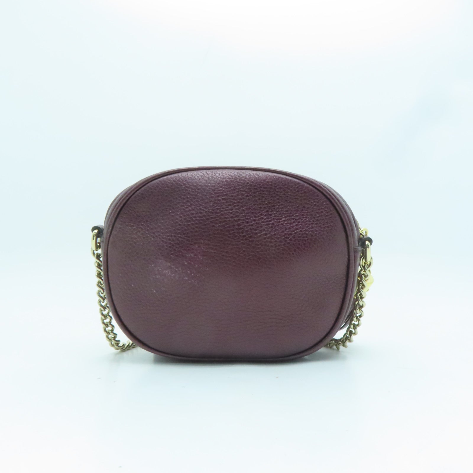 GUCCI 牛皮皮革Shoulder Bag金扣鏈帶肩背袋紫色