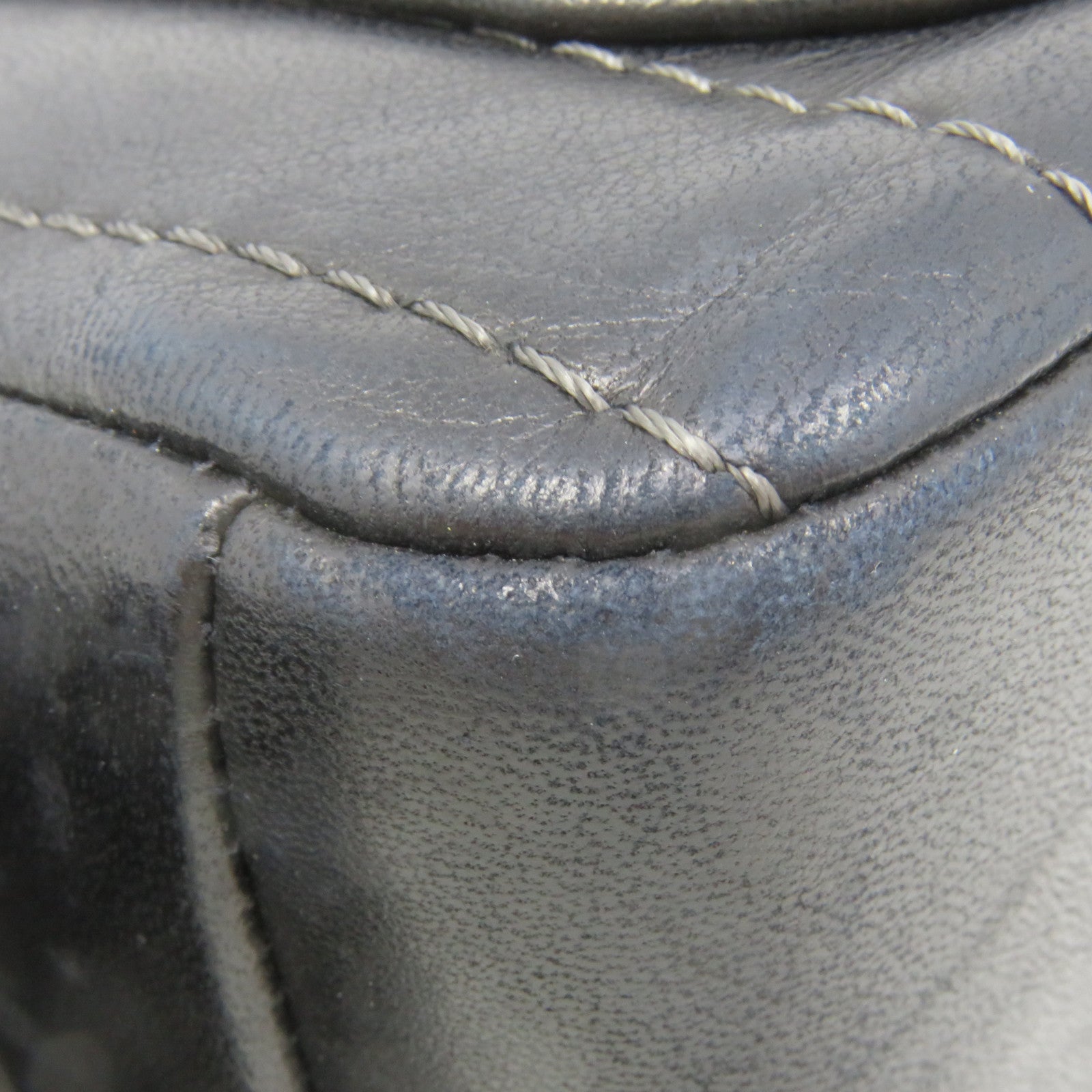 CHANEL 羊皮皮革Chain Shoulder Bag銀扣鏈帶肩背袋黑色