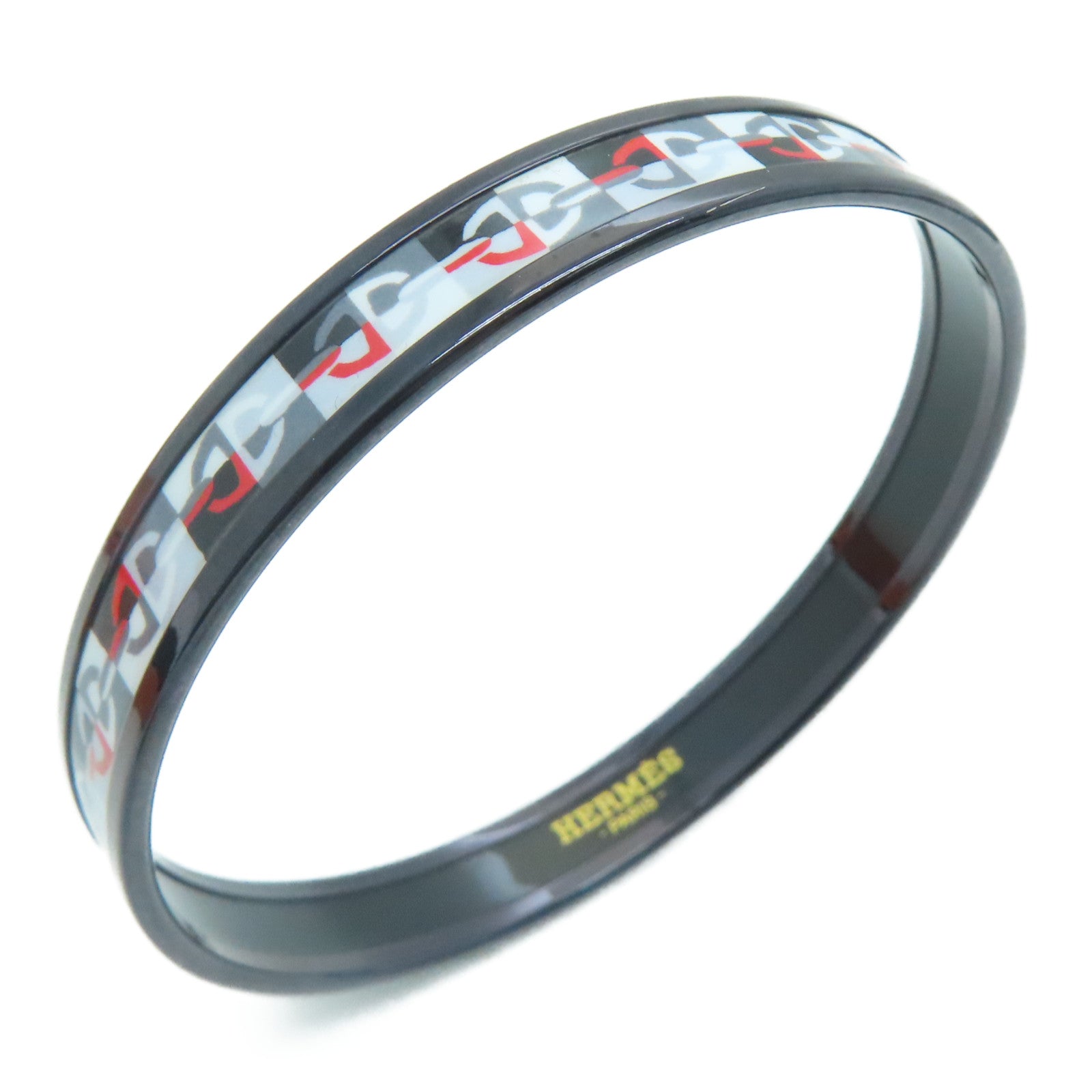 HERMES Ceramic Bangle Black/Color