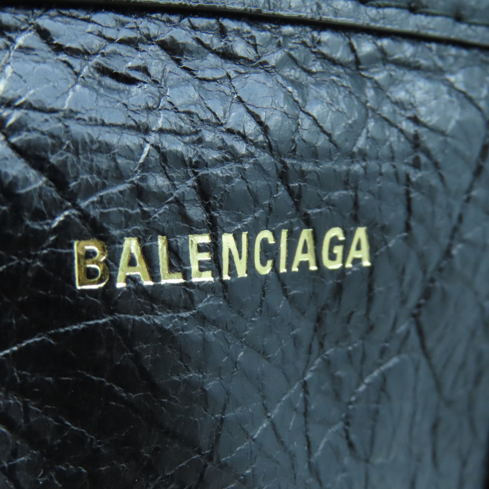 BALENCIAGA Cowhide Leather Shopper Bazar Silver Buckle Handle Shoulder Backpack Black
