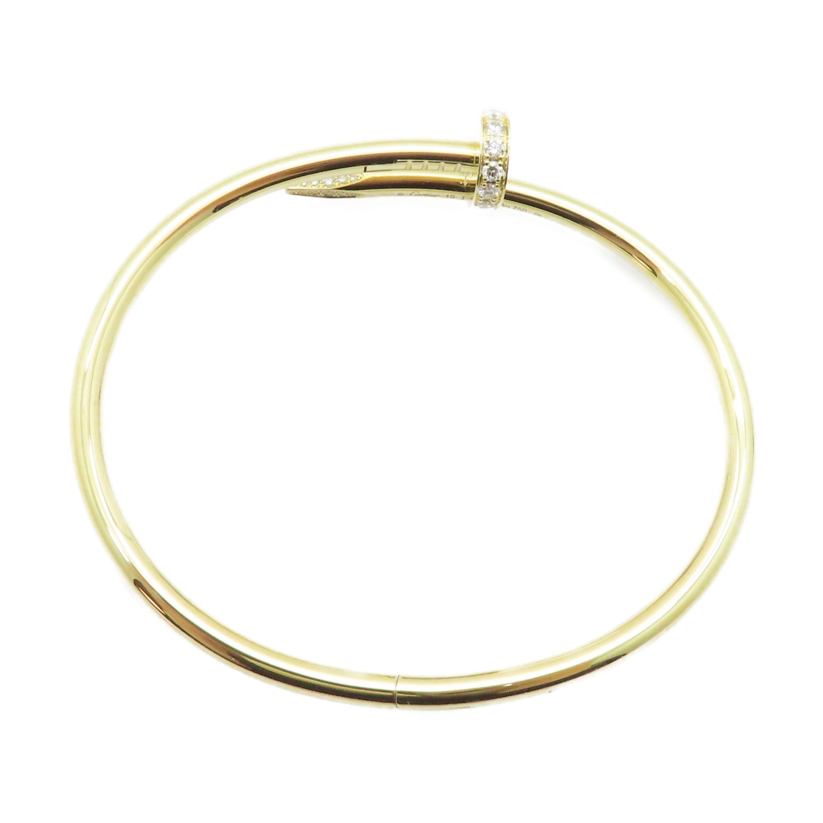 CARTIER 18K黃金/0.58ct鑽石Diamond Juste Un Clou Bracelet手鐲#19