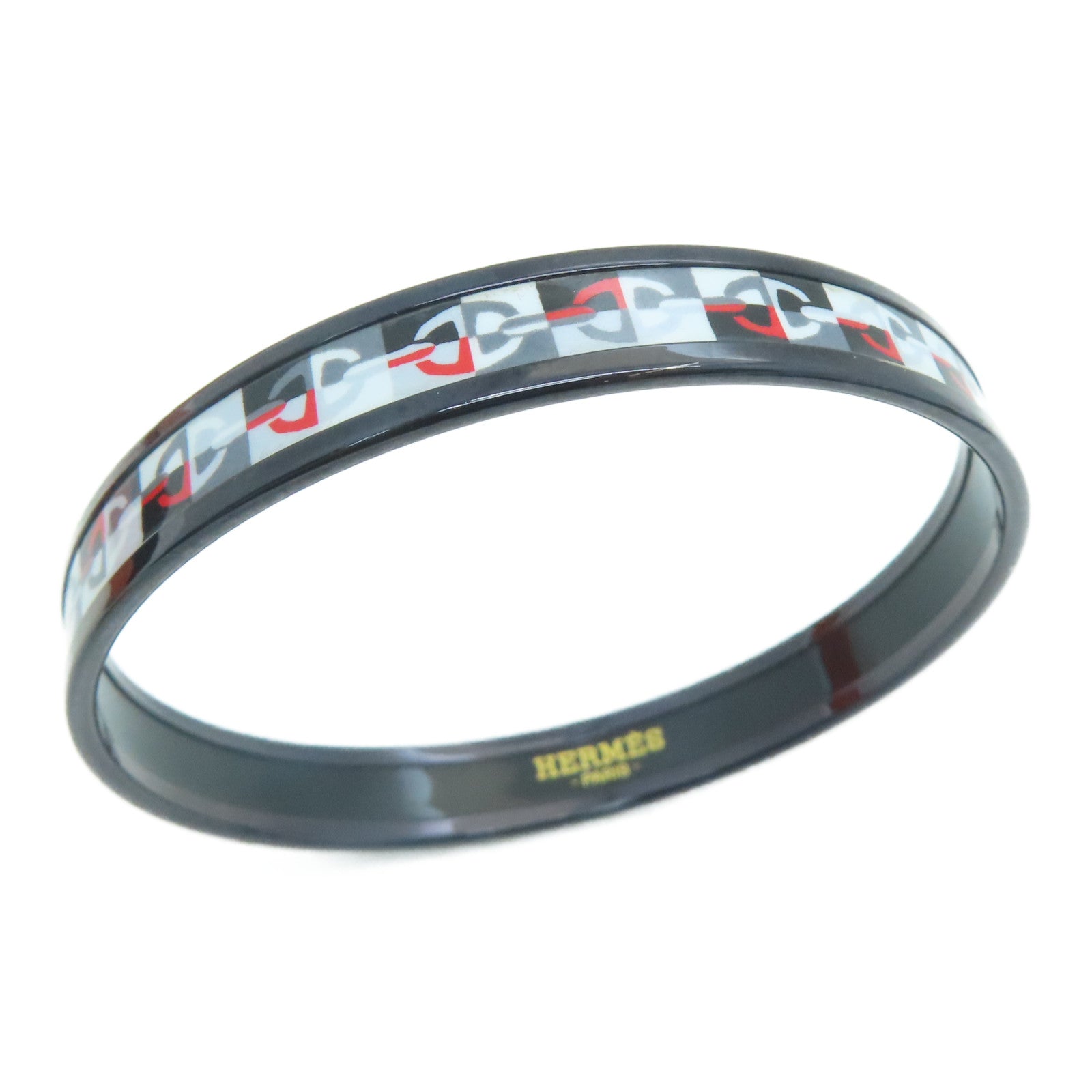 HERMES Ceramic Bangle Black/Color
