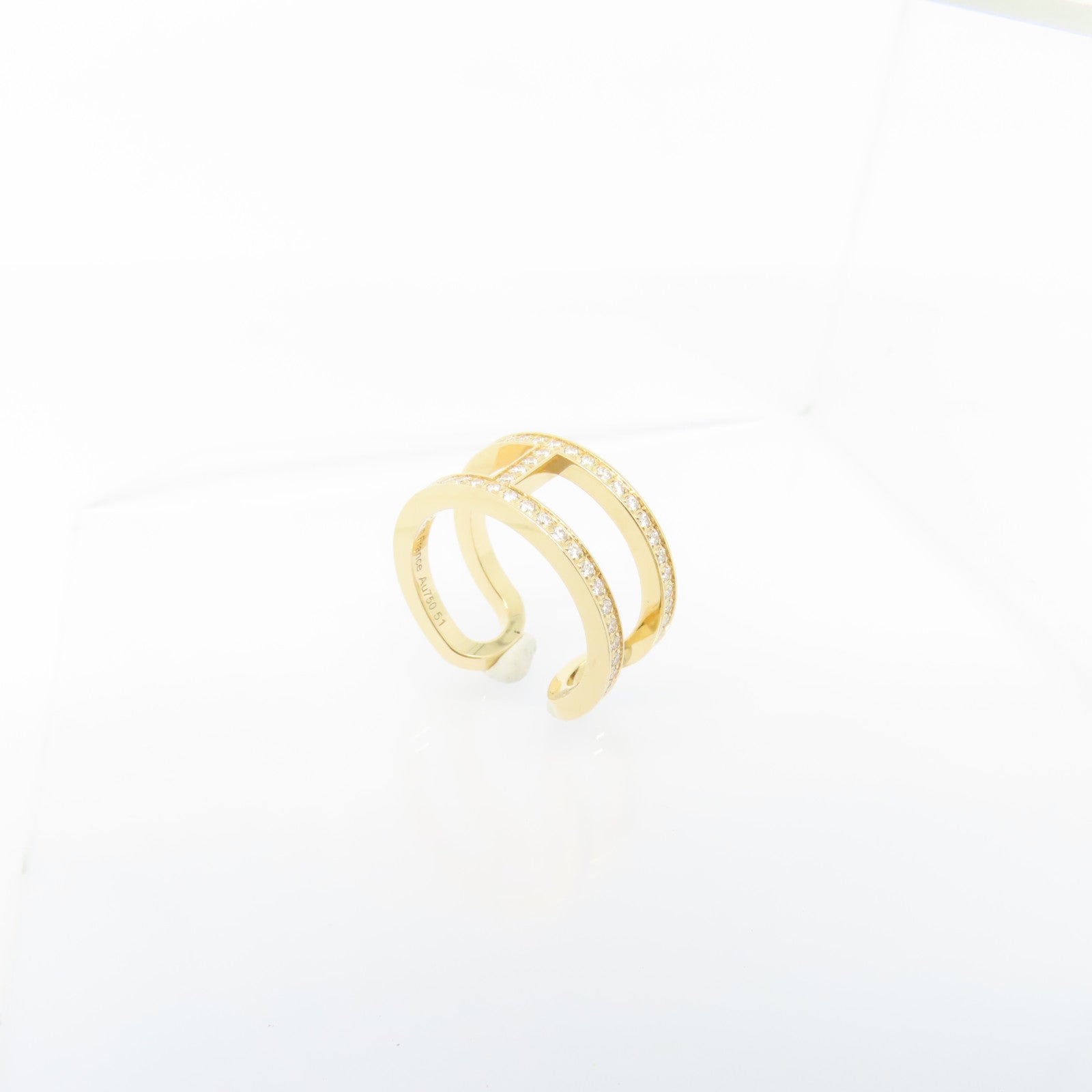 HERMES 【激減優惠】18K玫瑰金Ever Chaine D'Ancre Ring 0.59ct鑽石戒指Hermes#51 US#5.75