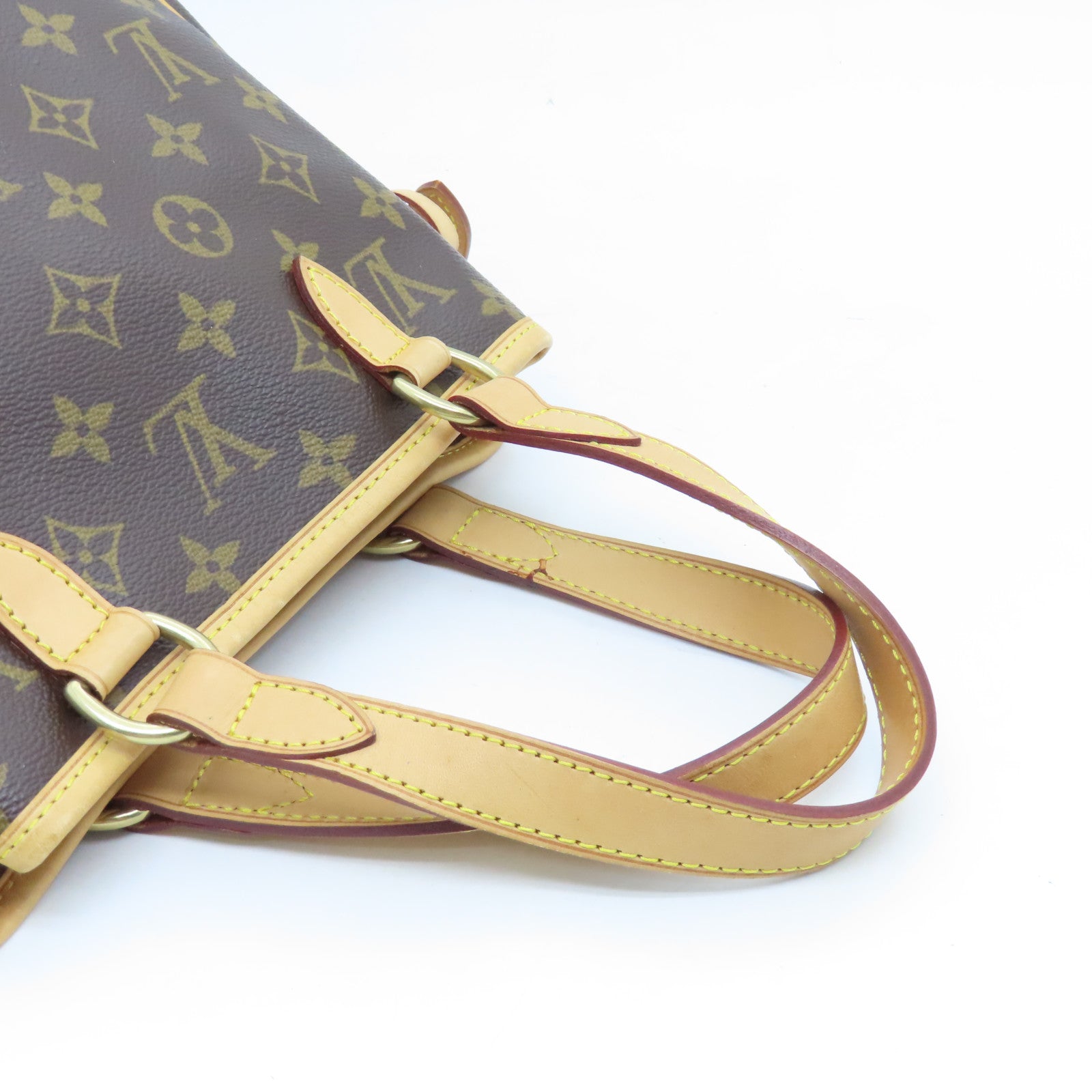 LOUIS VUITTON Monogram Batignolles金扣手挽袋棕色