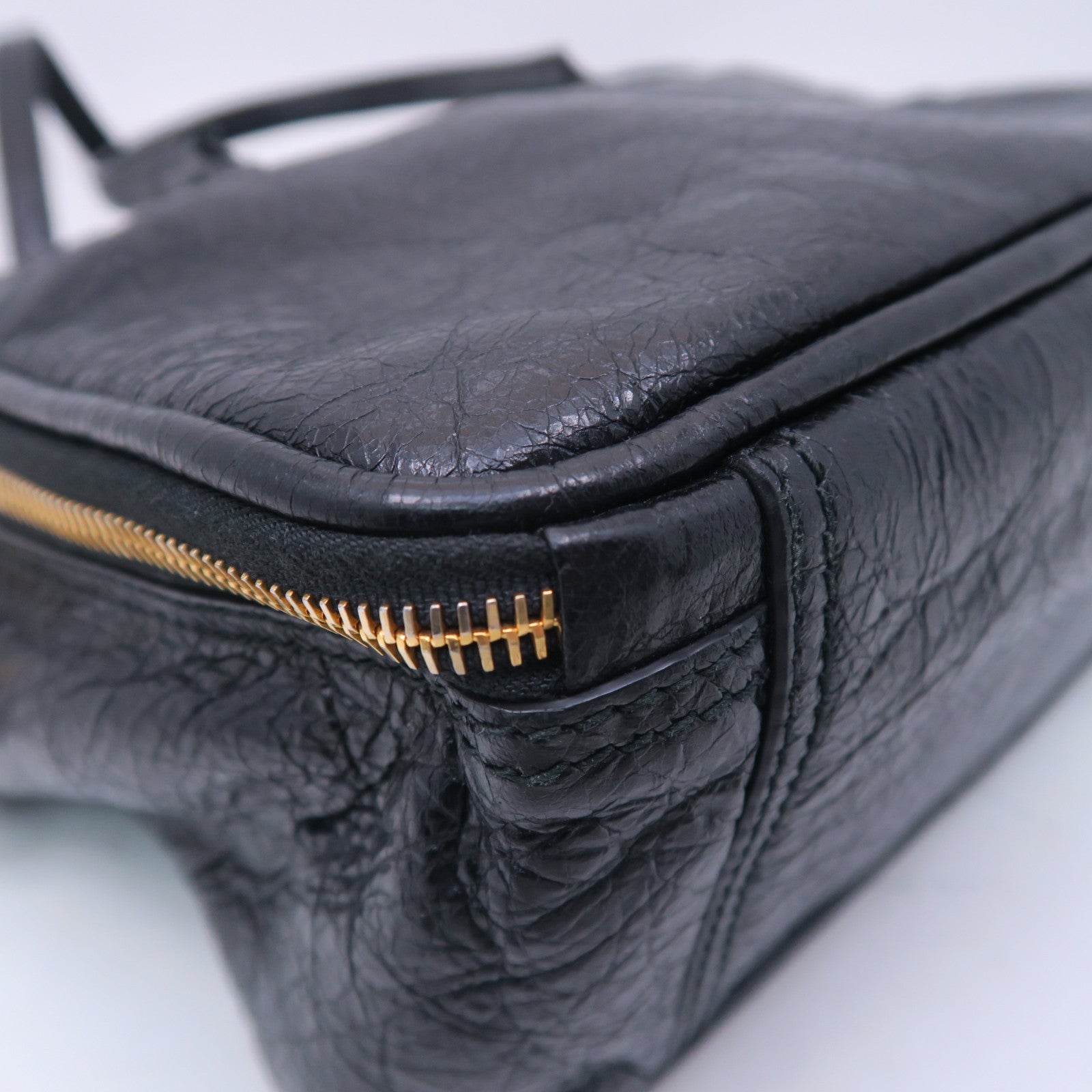 BALENCIAGA 牛皮皮革Blanket Square Bag金扣手挽肩背兩用袋黑色