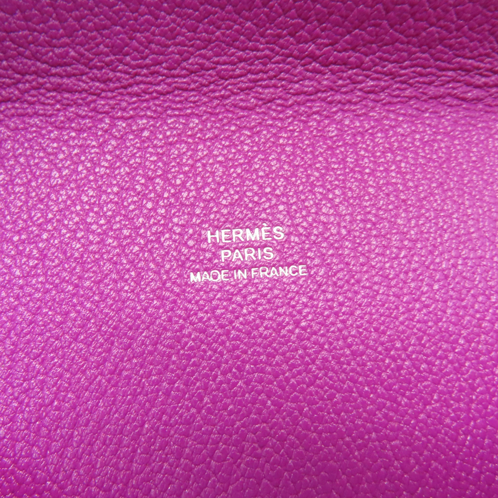 HERMES Chevre皮革Envelope Trio Wallet銀扣手提包紫色/橙色/芥末色