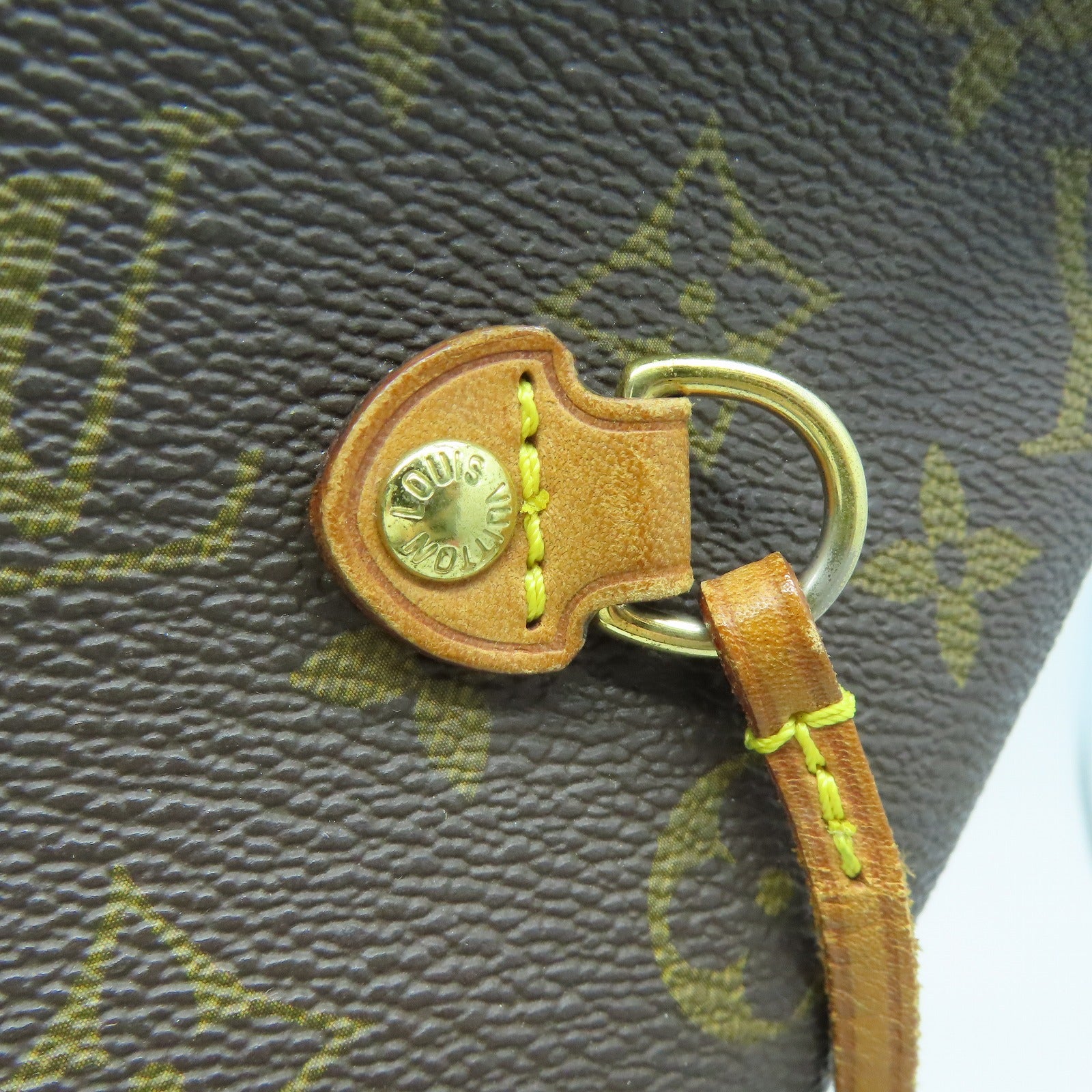 LOUIS VUITTON Monogram Neverfull GM金扣手挽袋啡色