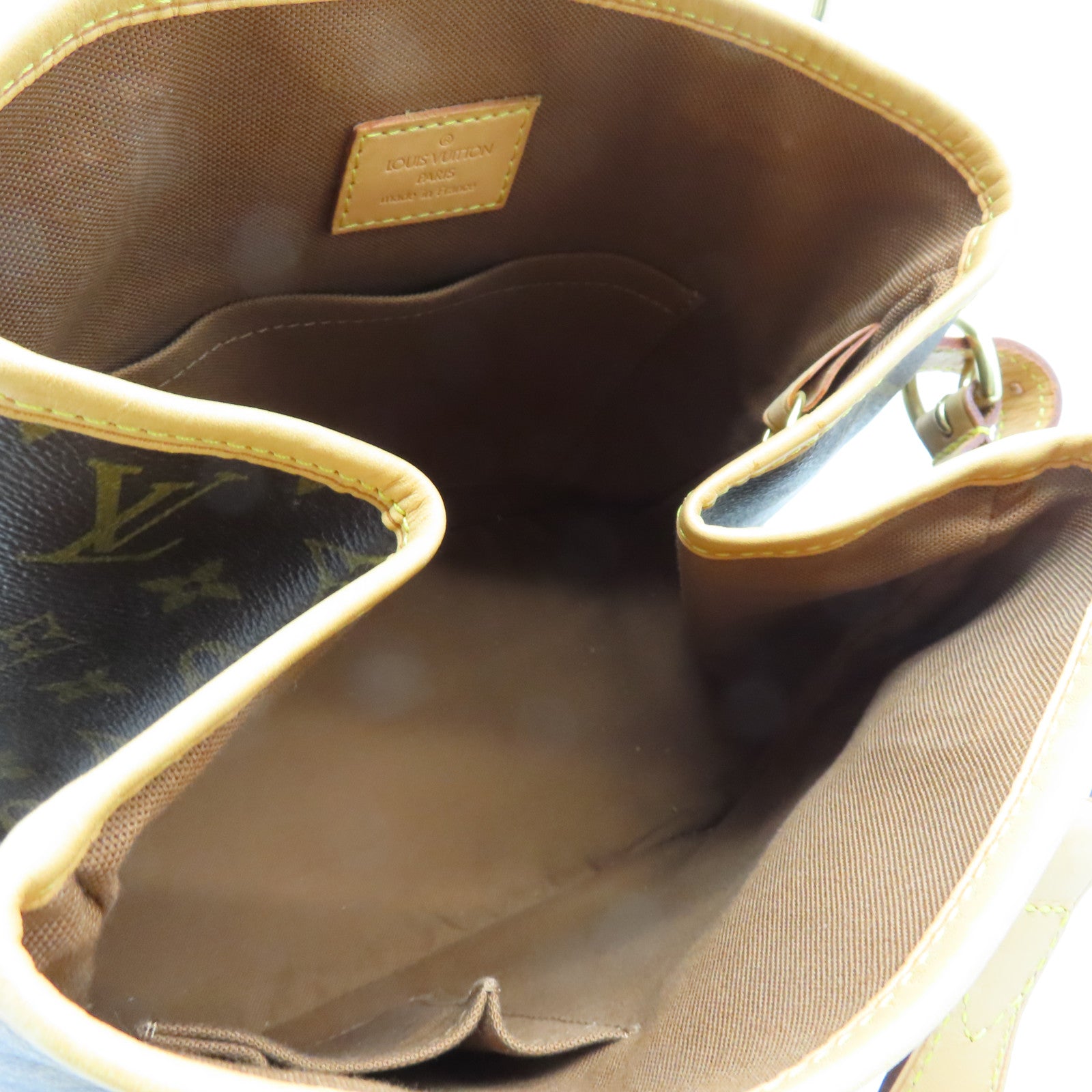 LOUIS VUITTON Monogram Batignolles金扣手挽袋棕色