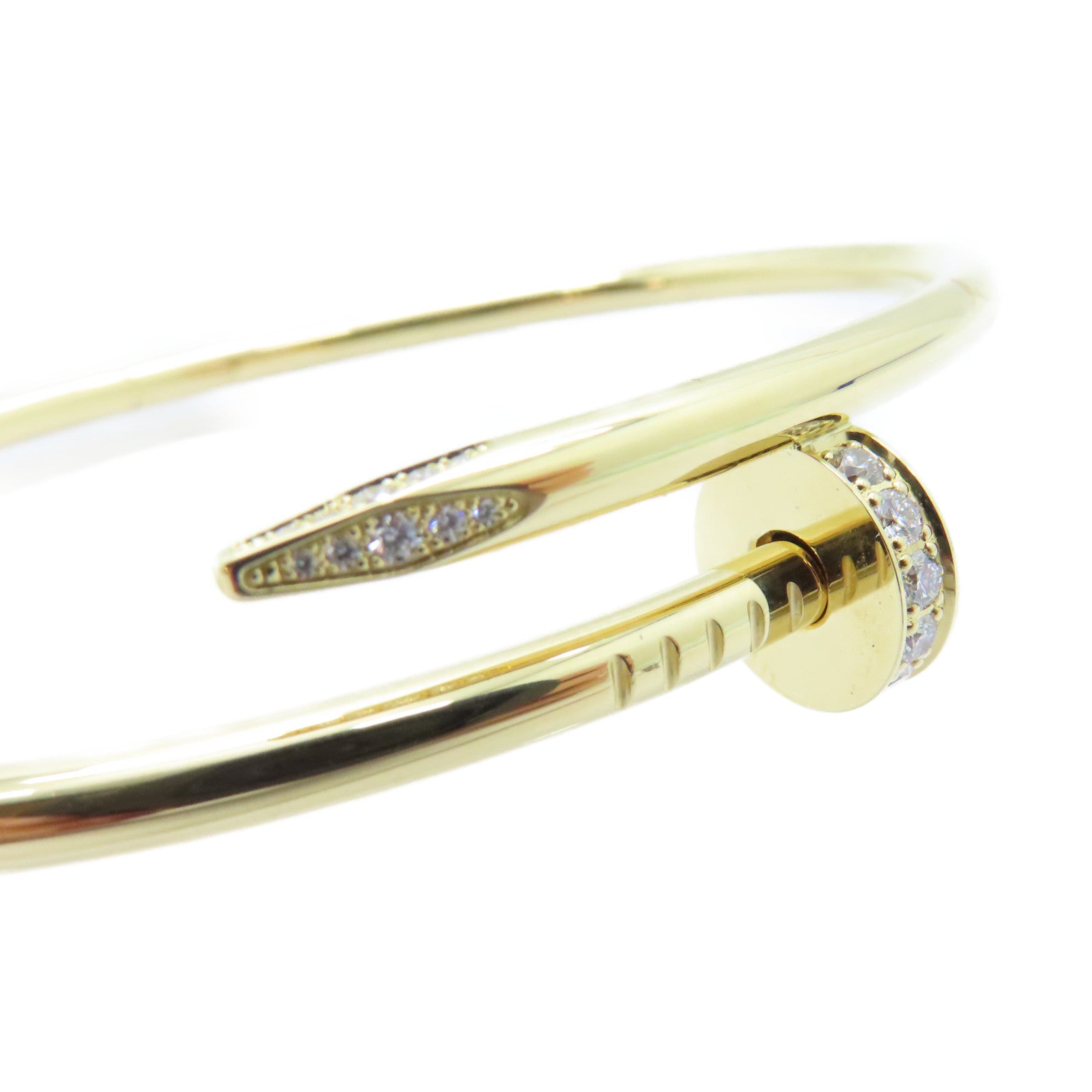CARTIER 18K黃金/0.58ct鑽石Diamond Juste Un Clou Bracelet手鐲#19