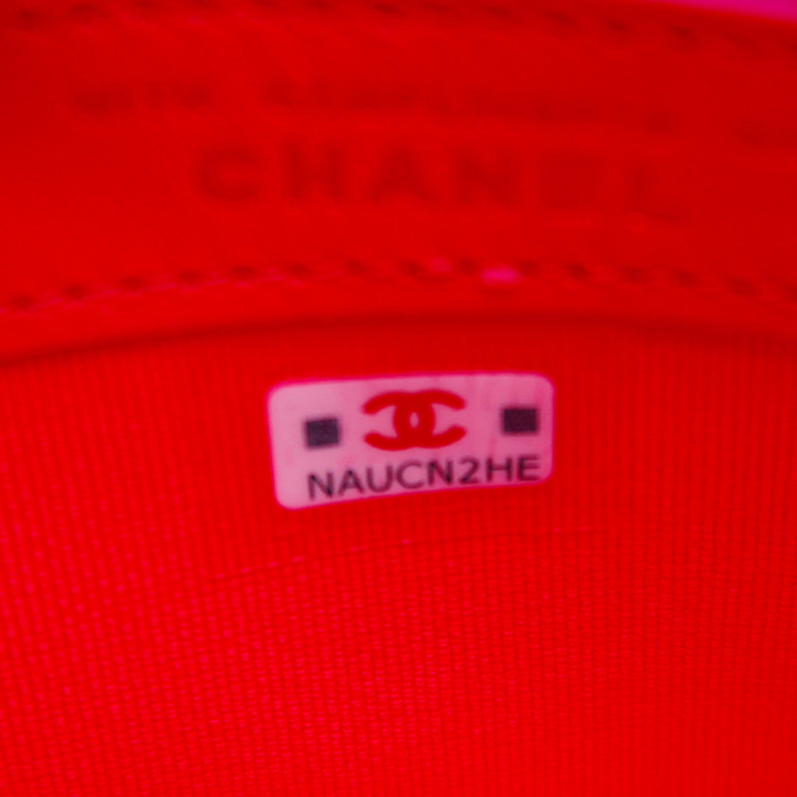 CHANEL 【激減優惠】菱格帆布Card Case With Chain金扣肩背袋紅色