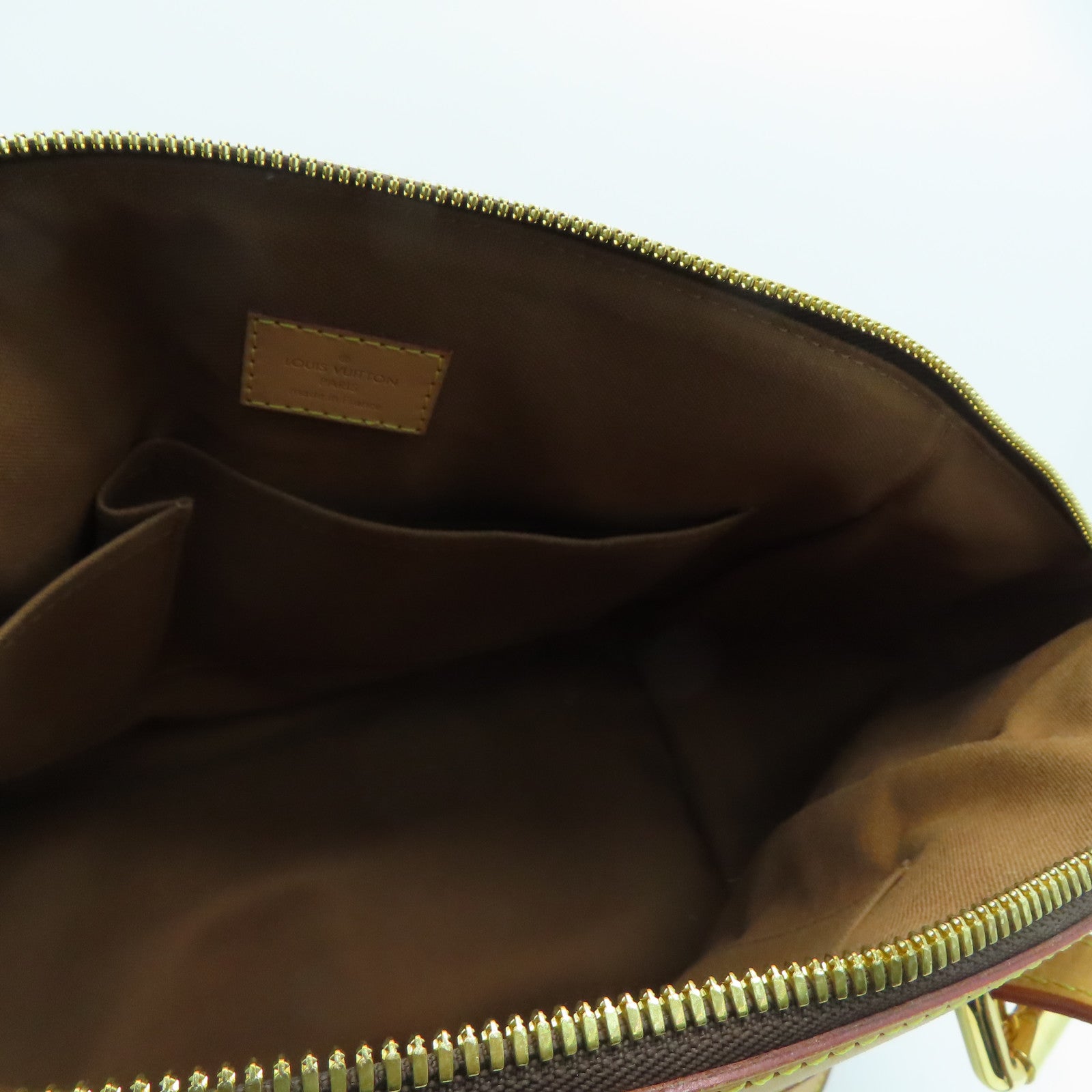 LOUIS VUITTON Monogram Tivoli GM gold buckle handle bag / shoulder bag brown