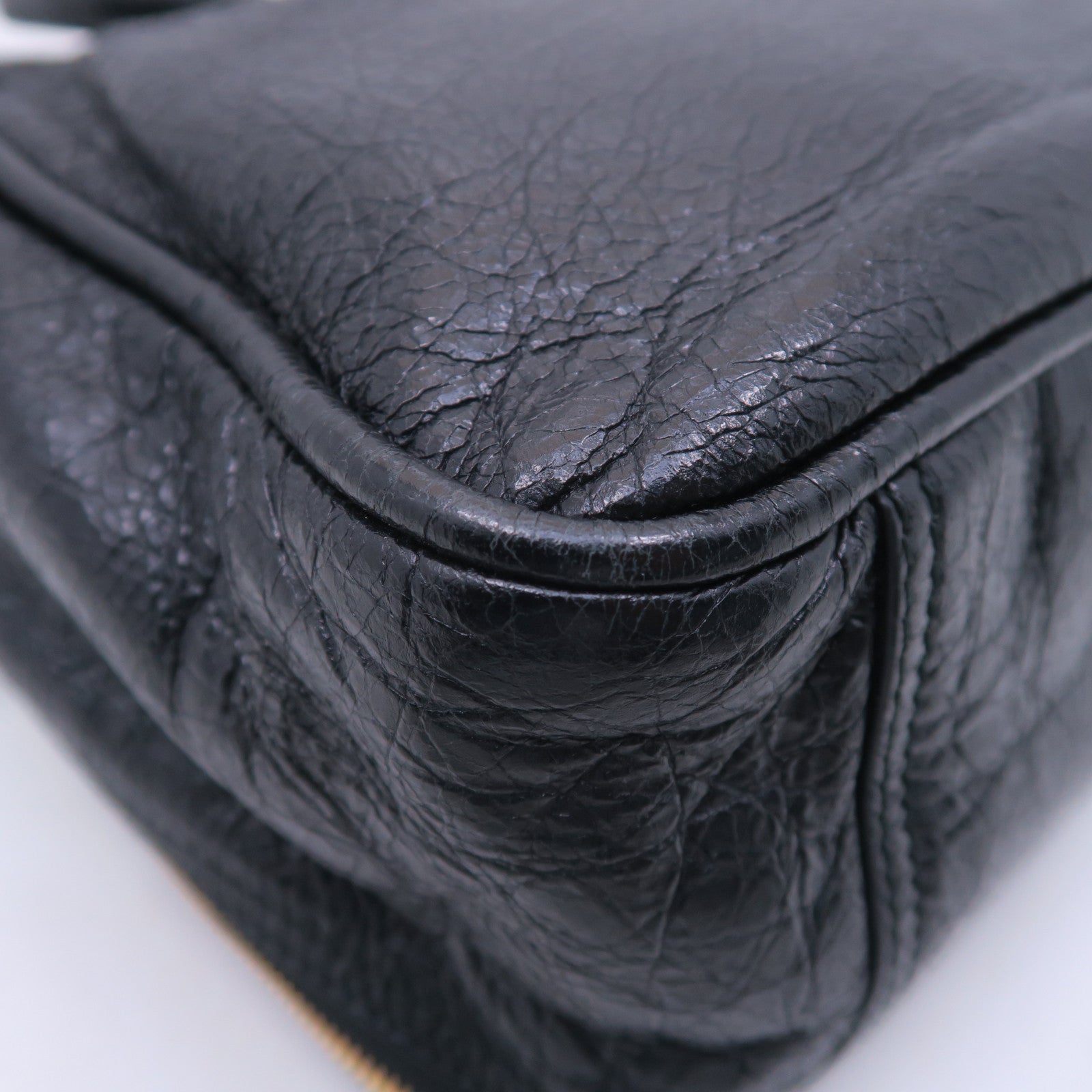 BALENCIAGA 牛皮皮革Blanket Square Bag金扣手挽肩背兩用袋黑色