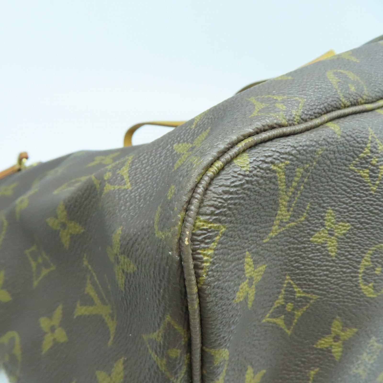 LOUIS VUITTON Monogram Neverfull GM金扣手挽袋啡色