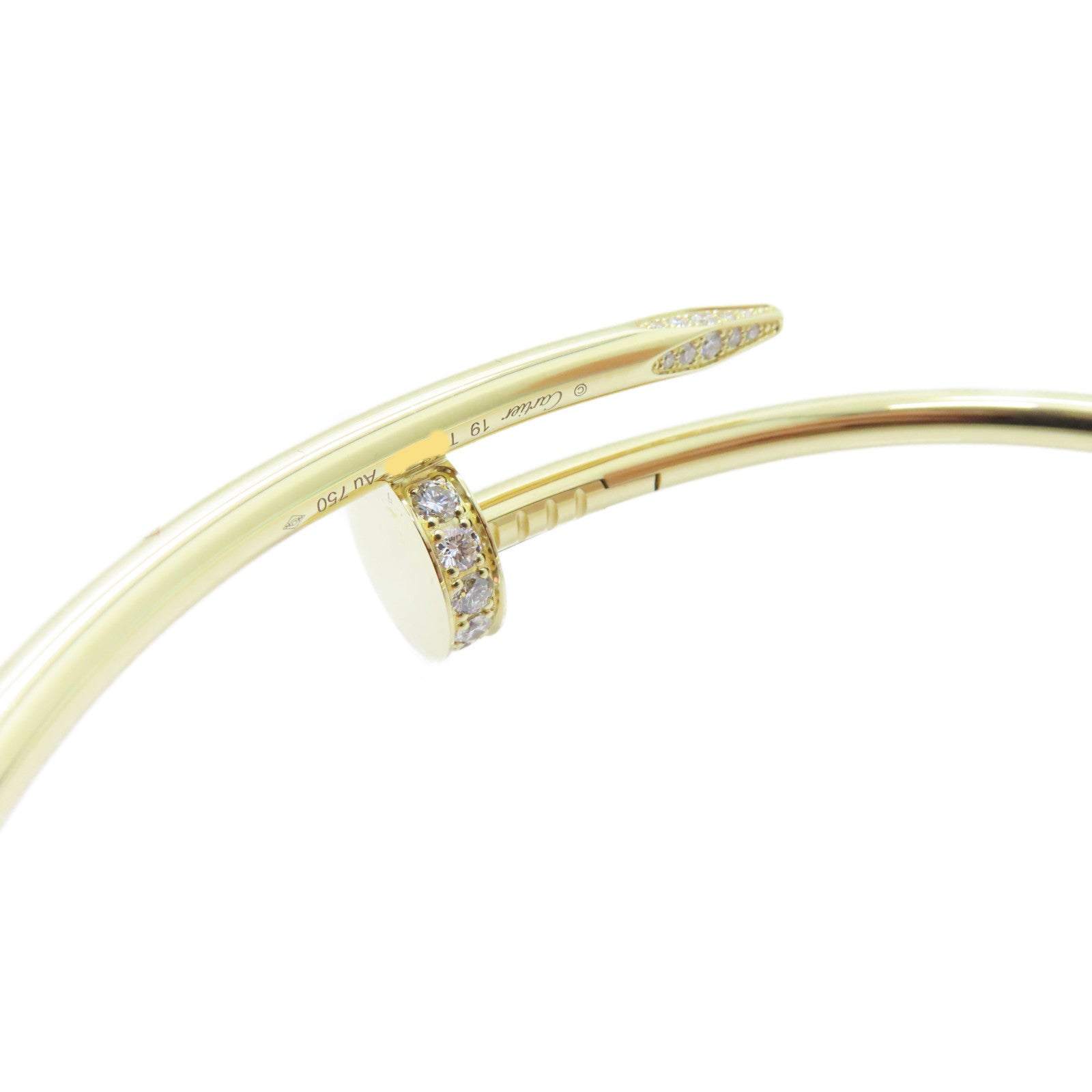 CARTIER 18K黃金/0.58ct鑽石Diamond Juste Un Clou Bracelet手鐲#19