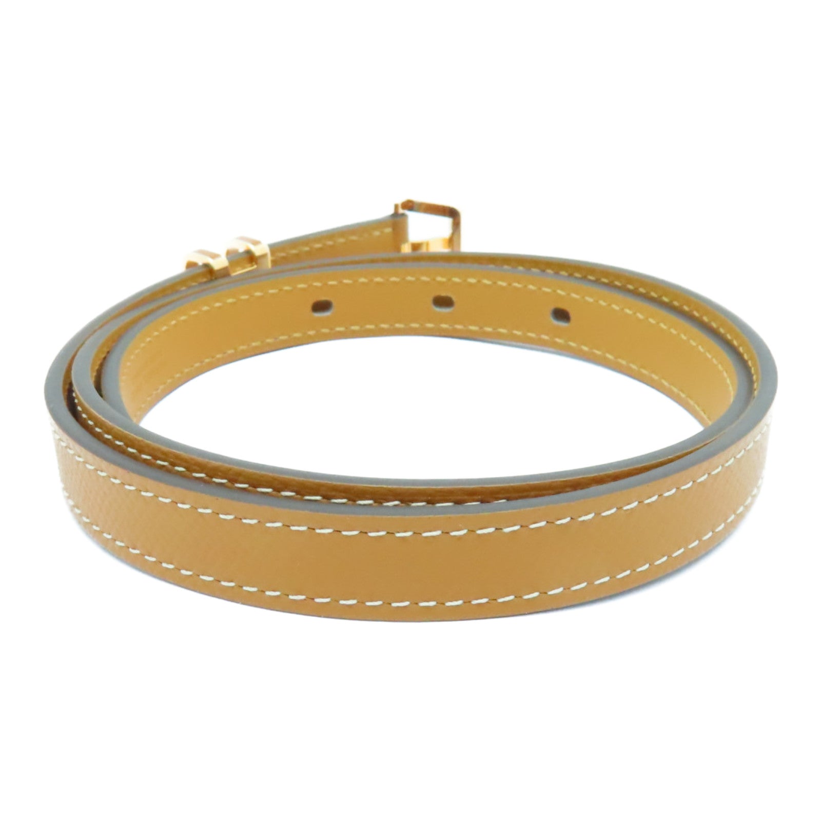 HERMES Epsom Leather Pop H Belt 70cm Gold Buckle Belt Gold Brown