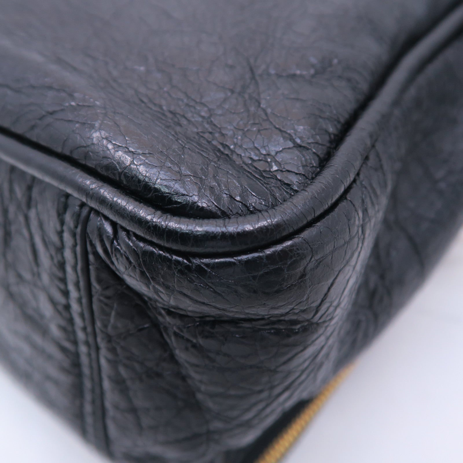 BALENCIAGA 牛皮皮革Blanket Square Bag金扣手挽肩背兩用袋黑色