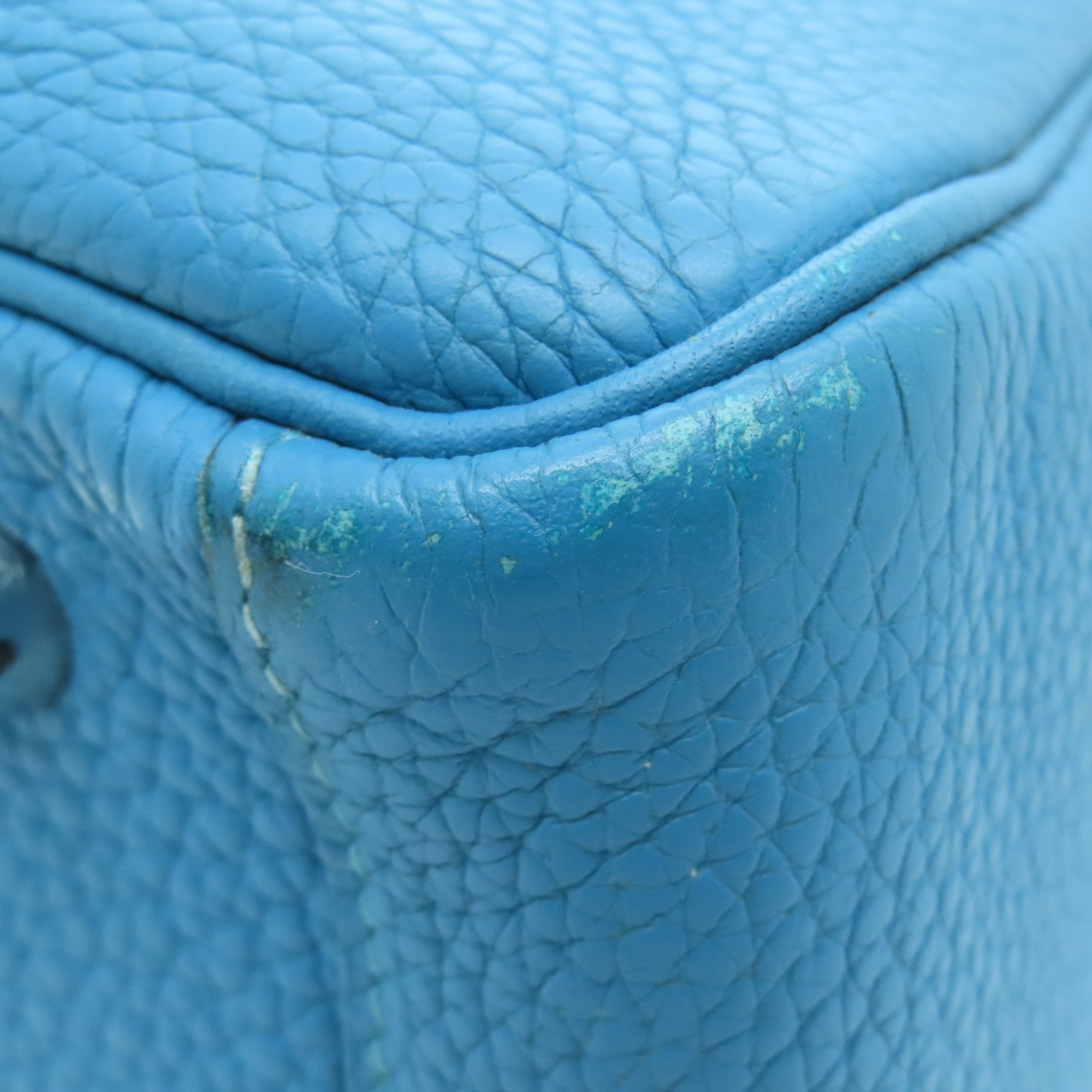 HERMES 【激减优惠】Clemence皮革Lindy 30银扣肩背袋Blue Jeans蓝色