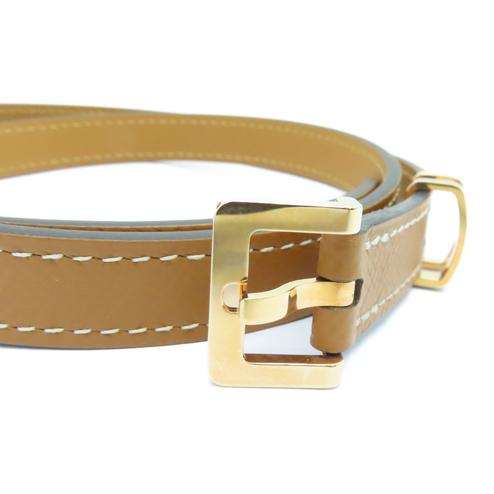 HERMES Epsom Leather Pop H Belt 70cm Gold Buckle Belt Gold Brown