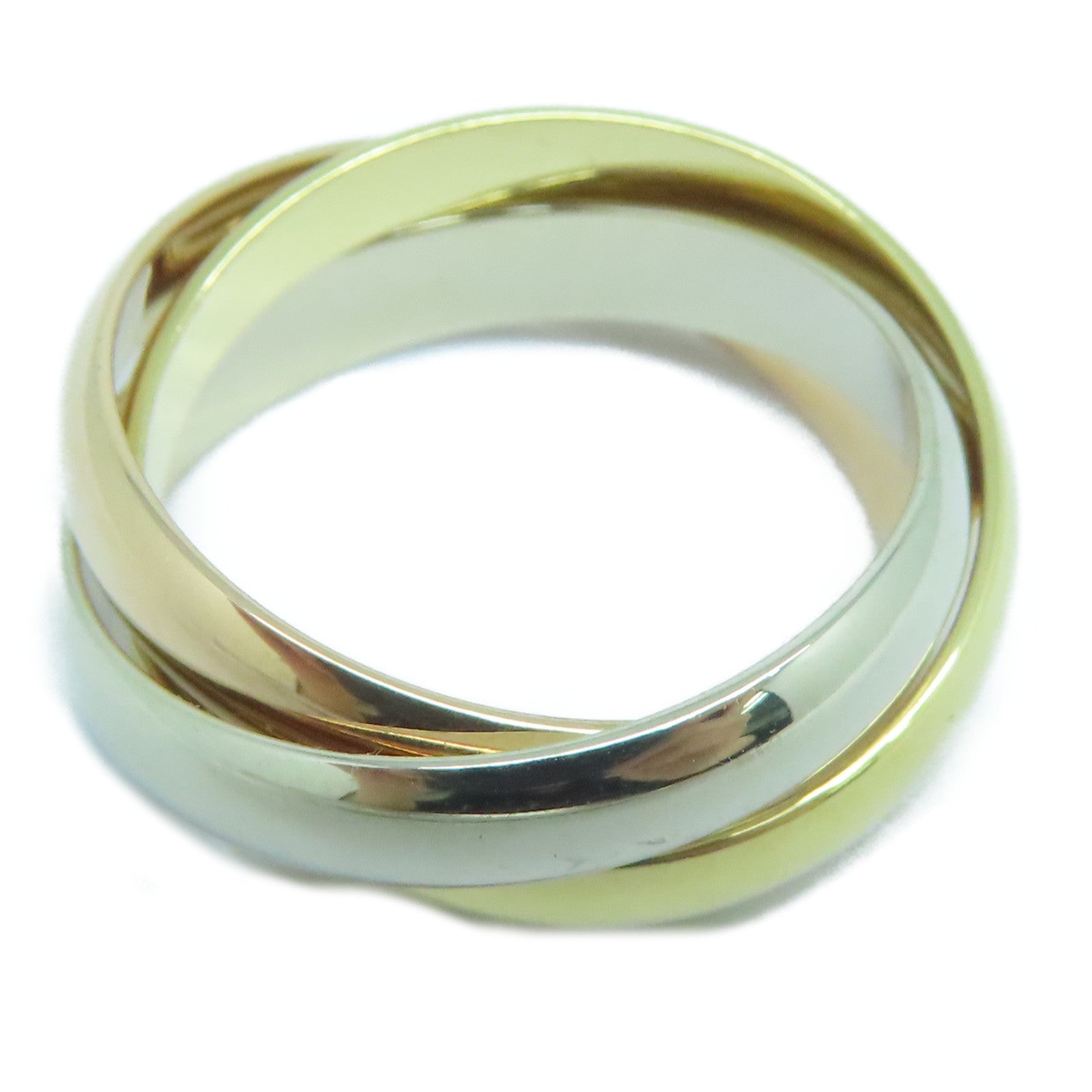CARTIER 18K黃金/玫瑰金/白金Trinity戒指US#5.75/Cartier#52金色/粉金色/銀色