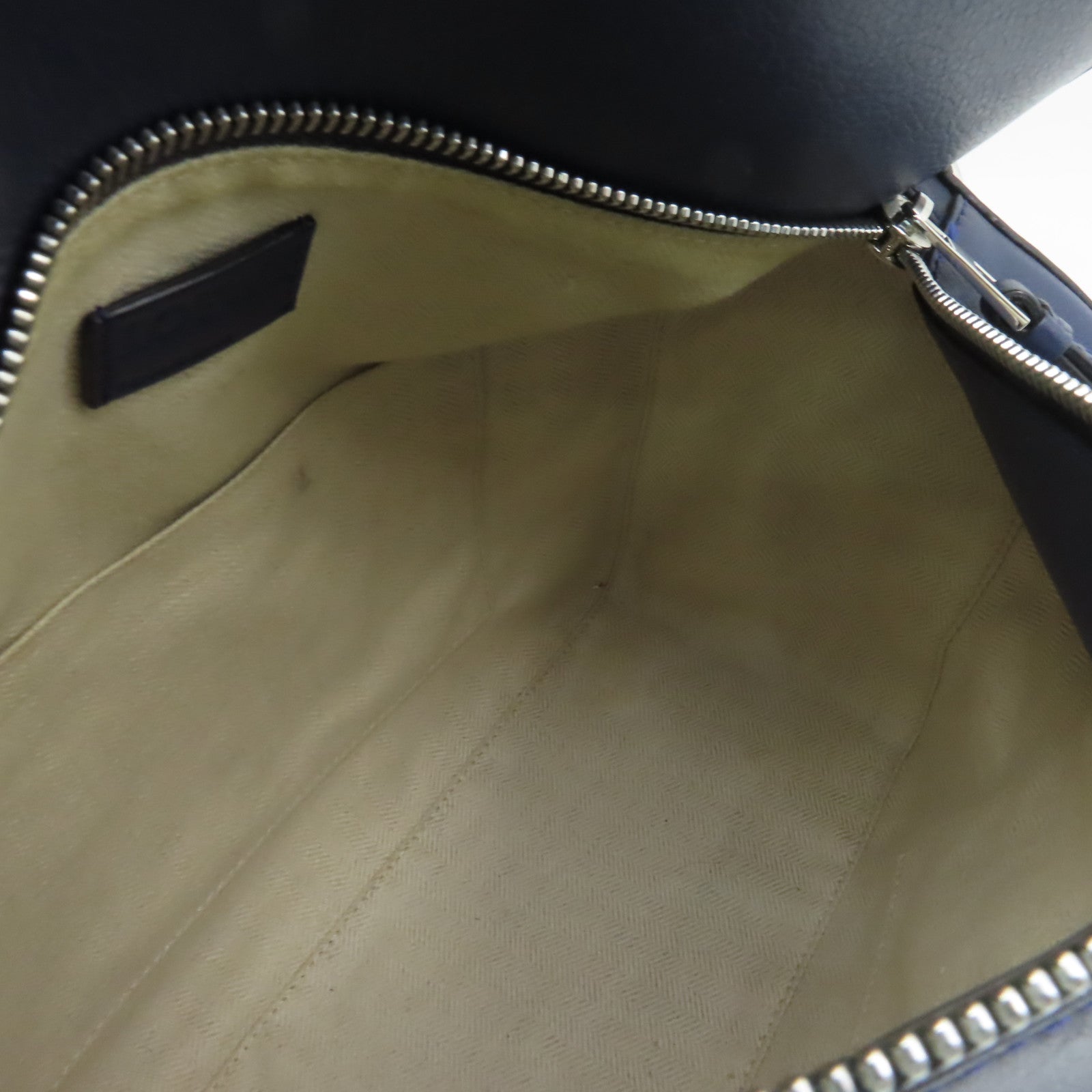 LOEWE 牛皮皮革2way Shoulder Bag銀扣手挽肩背兩用袋藍色