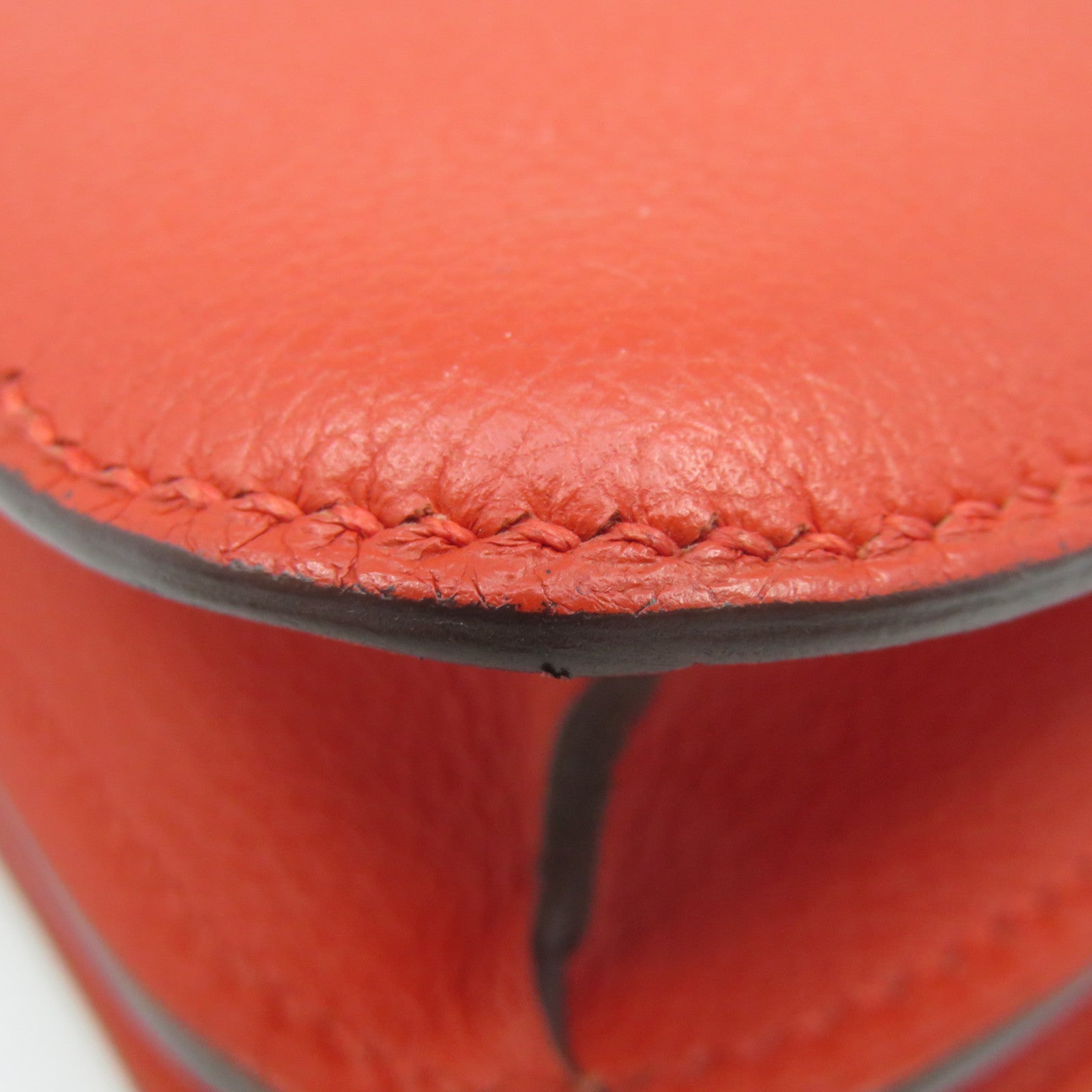 HERMES 【激減優惠】Evercolor皮革Constance Mini Shoulder Bag銀扣肩背袋Capucine火焰紅色