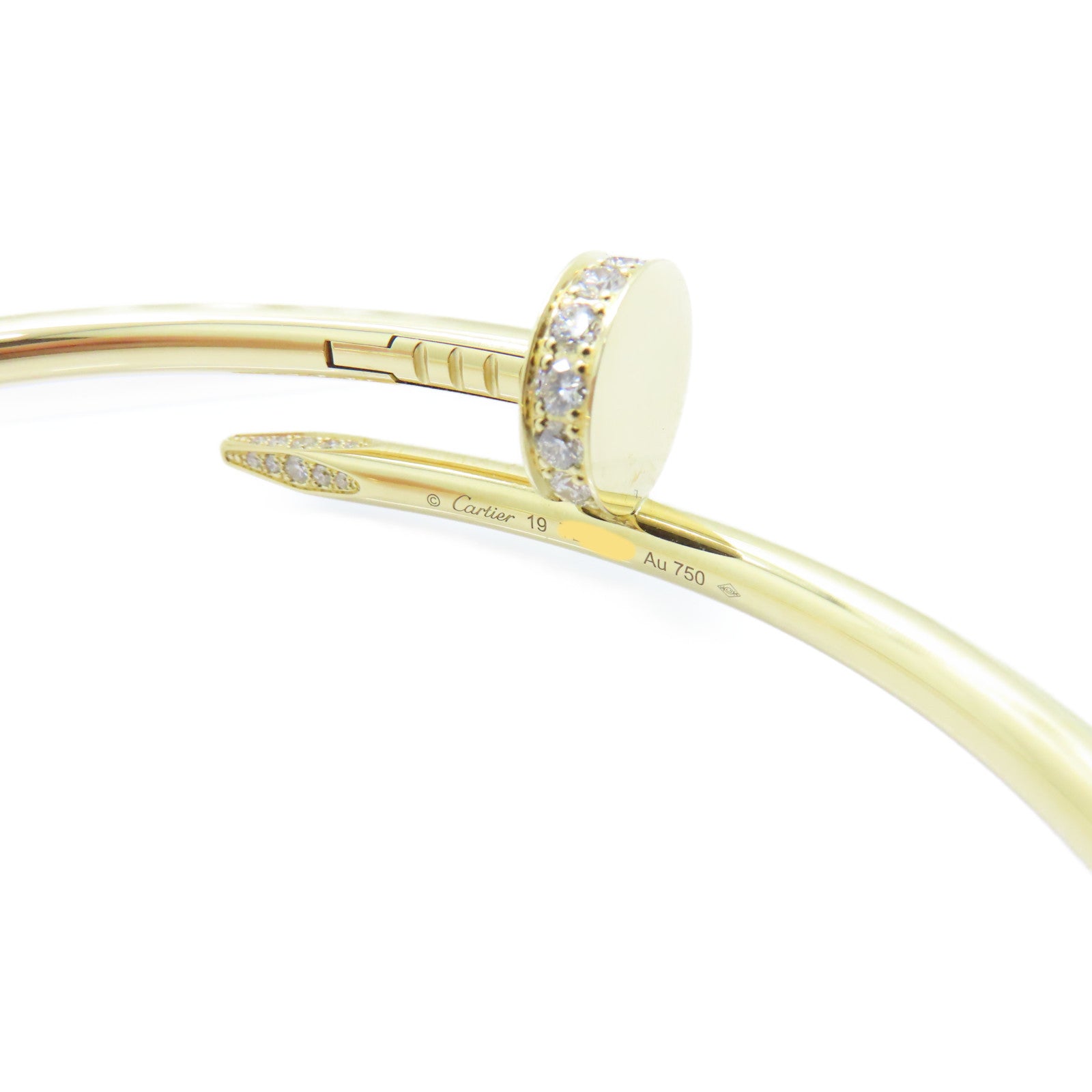 CARTIER 18K黃金/0.58ct鑽石Diamond Juste Un Clou Bracelet手鐲#19