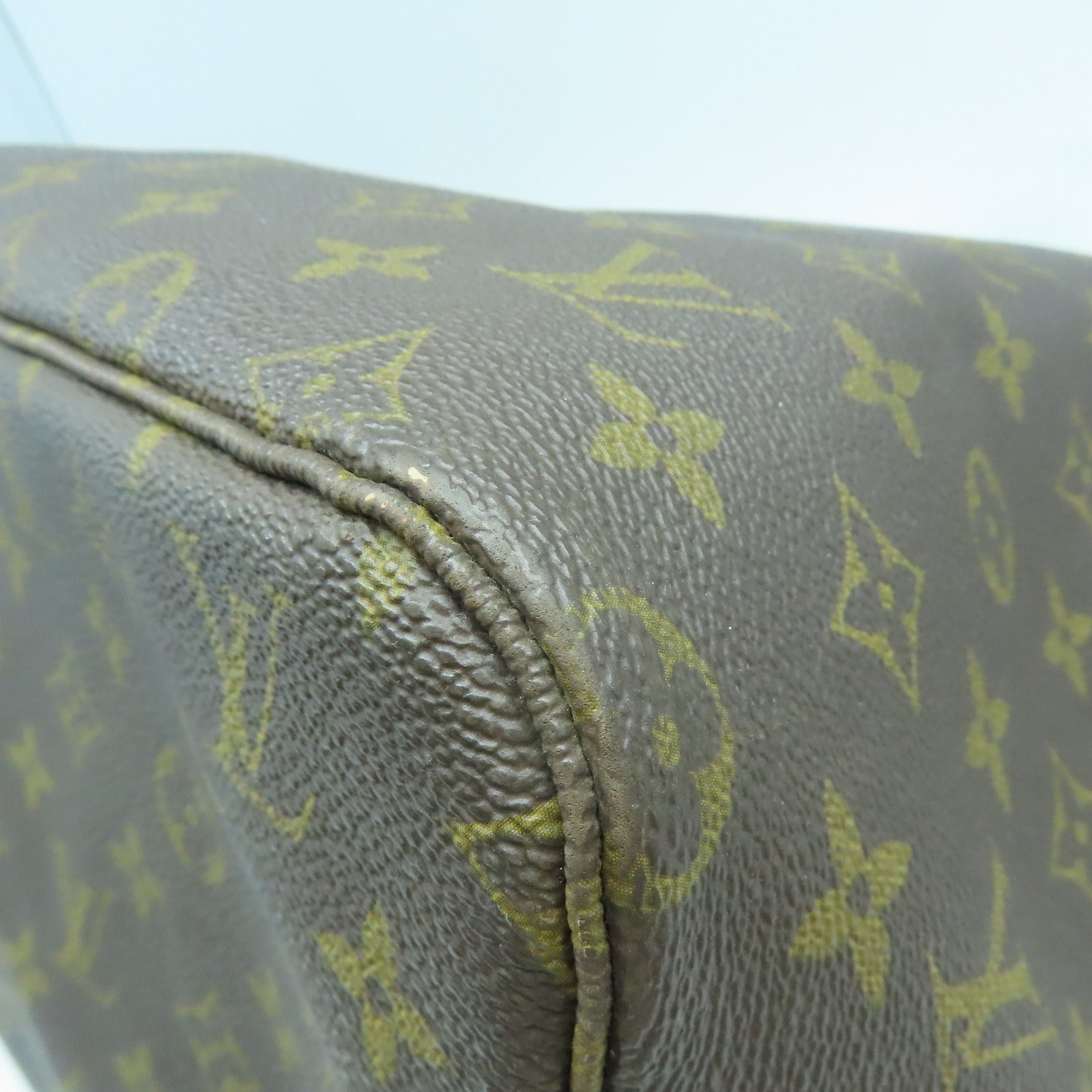 LOUIS VUITTON Monogram Neverfull GM金扣手挽袋啡色
