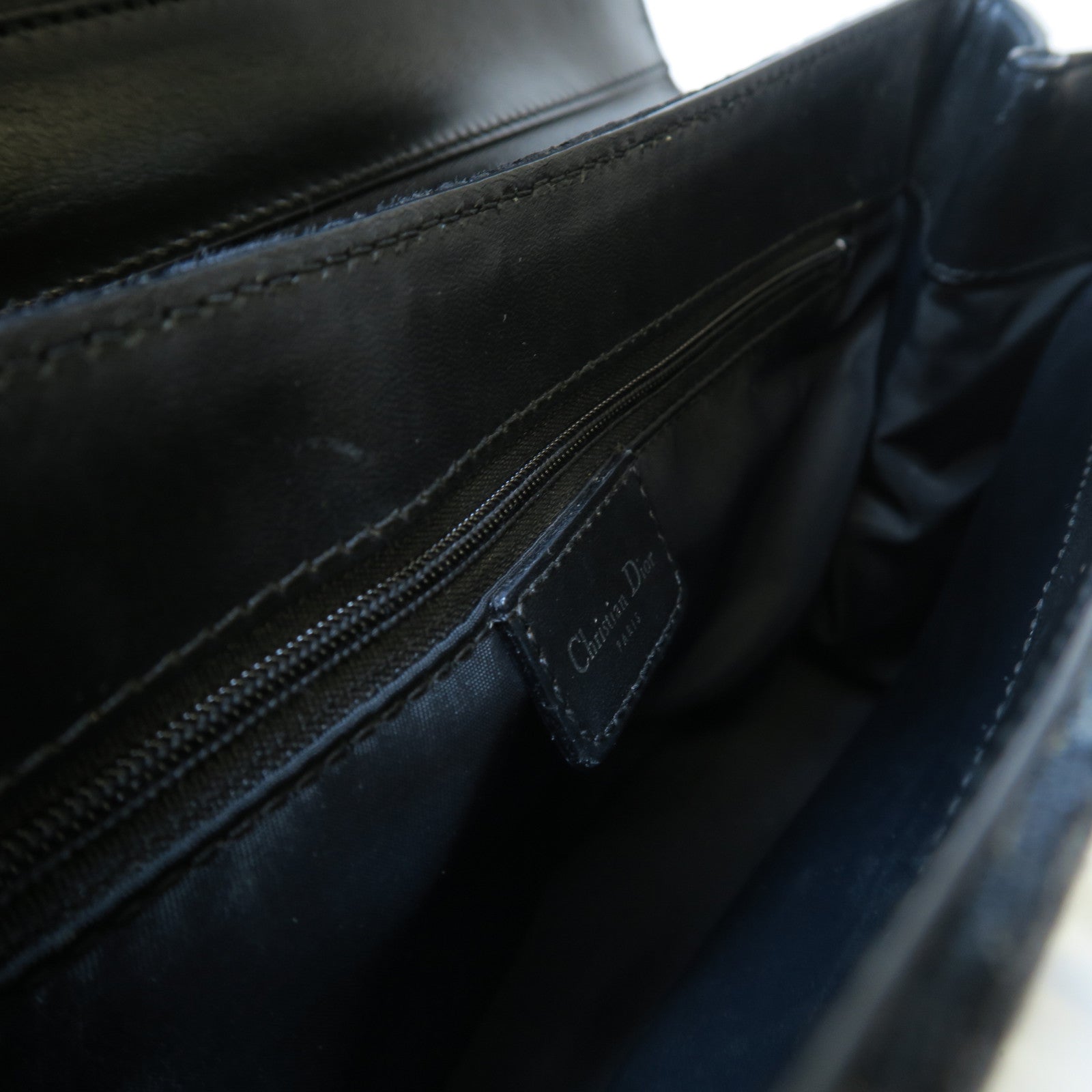 Dior 帆布Vintage Handbag銀扣手挽袋黑色