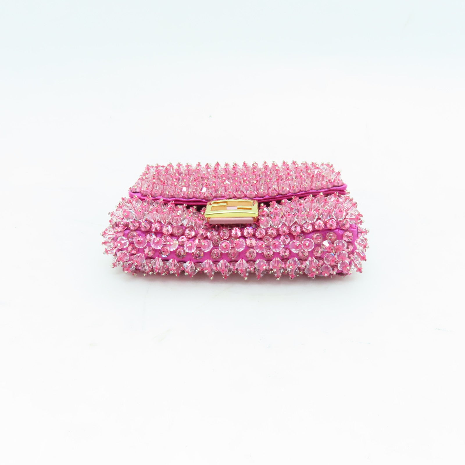 FENDI PVC Chain Shoulder Bag金扣鏈帶肩背袋粉紅色