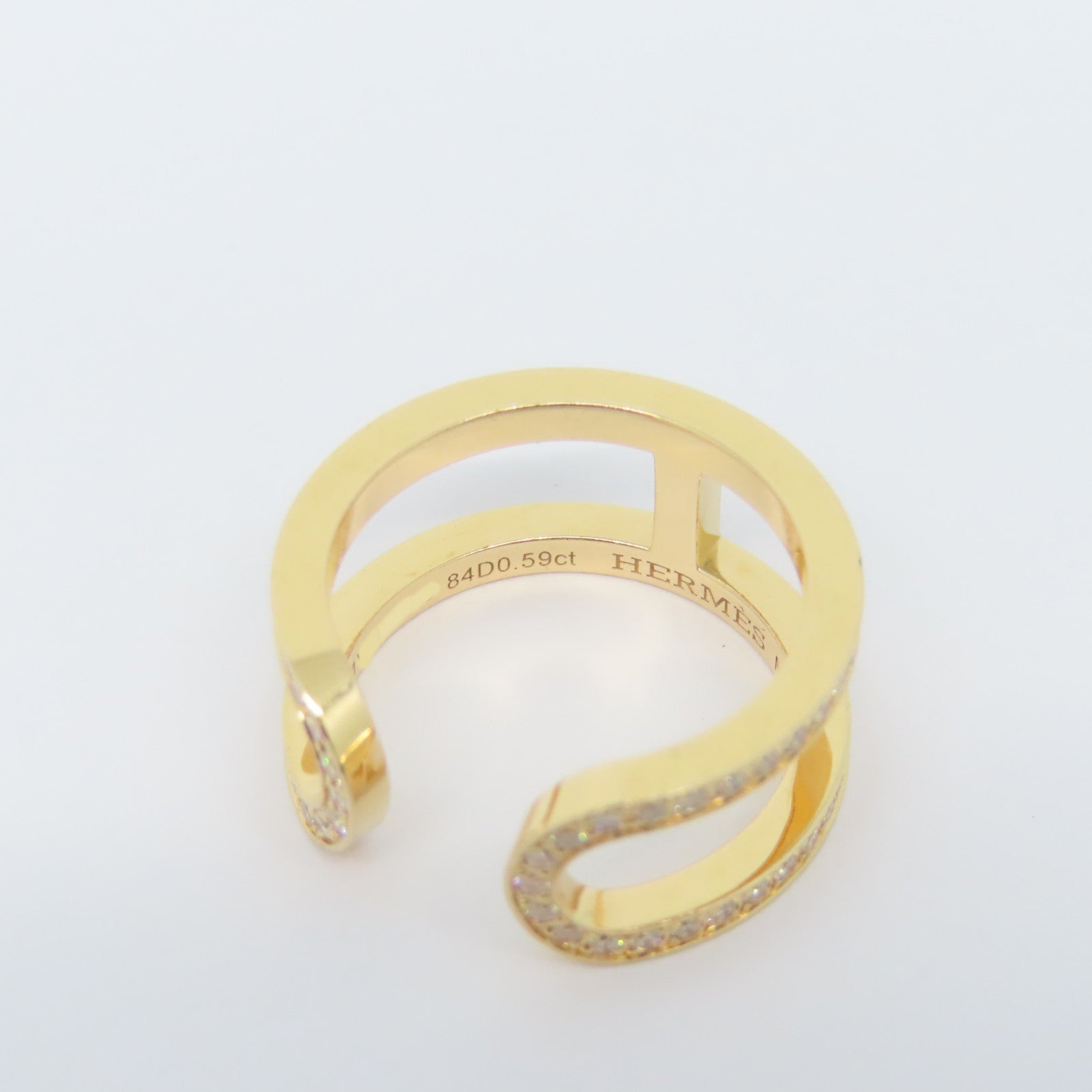 HERMES 【激減優惠】18K玫瑰金Ever Chaine D'Ancre Ring 0.59ct鑽石戒指Hermes#51 US#5.75