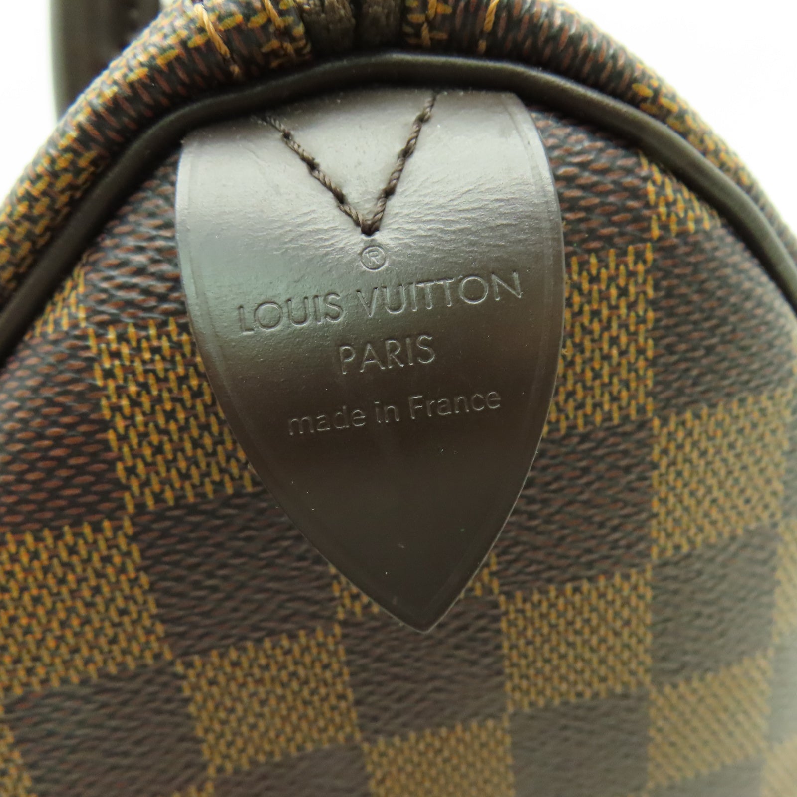 LOUIS VUITTON Damier Speedy 25金扣手挽袋棕色