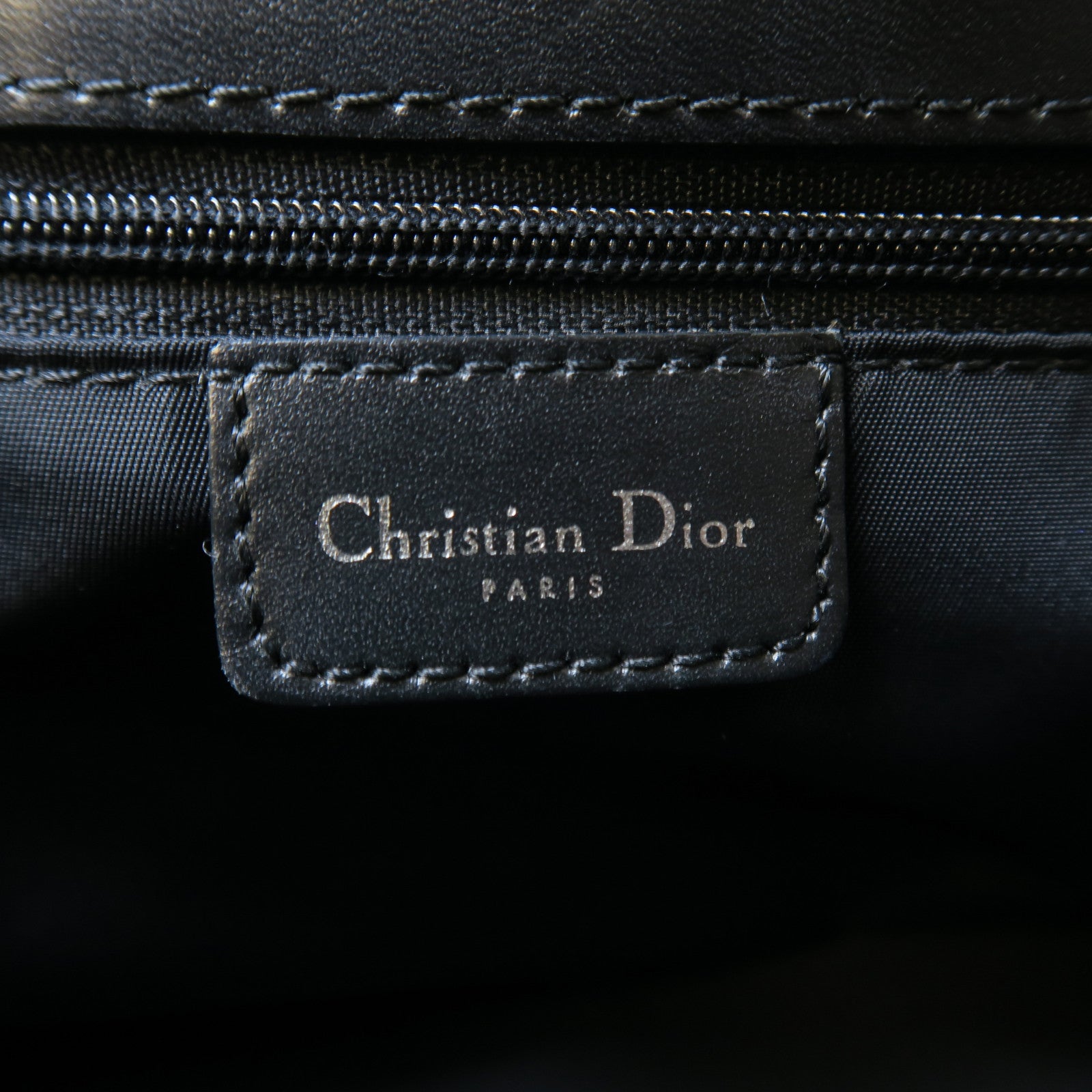 Dior 帆布Vintage Handbag銀扣手挽袋黑色