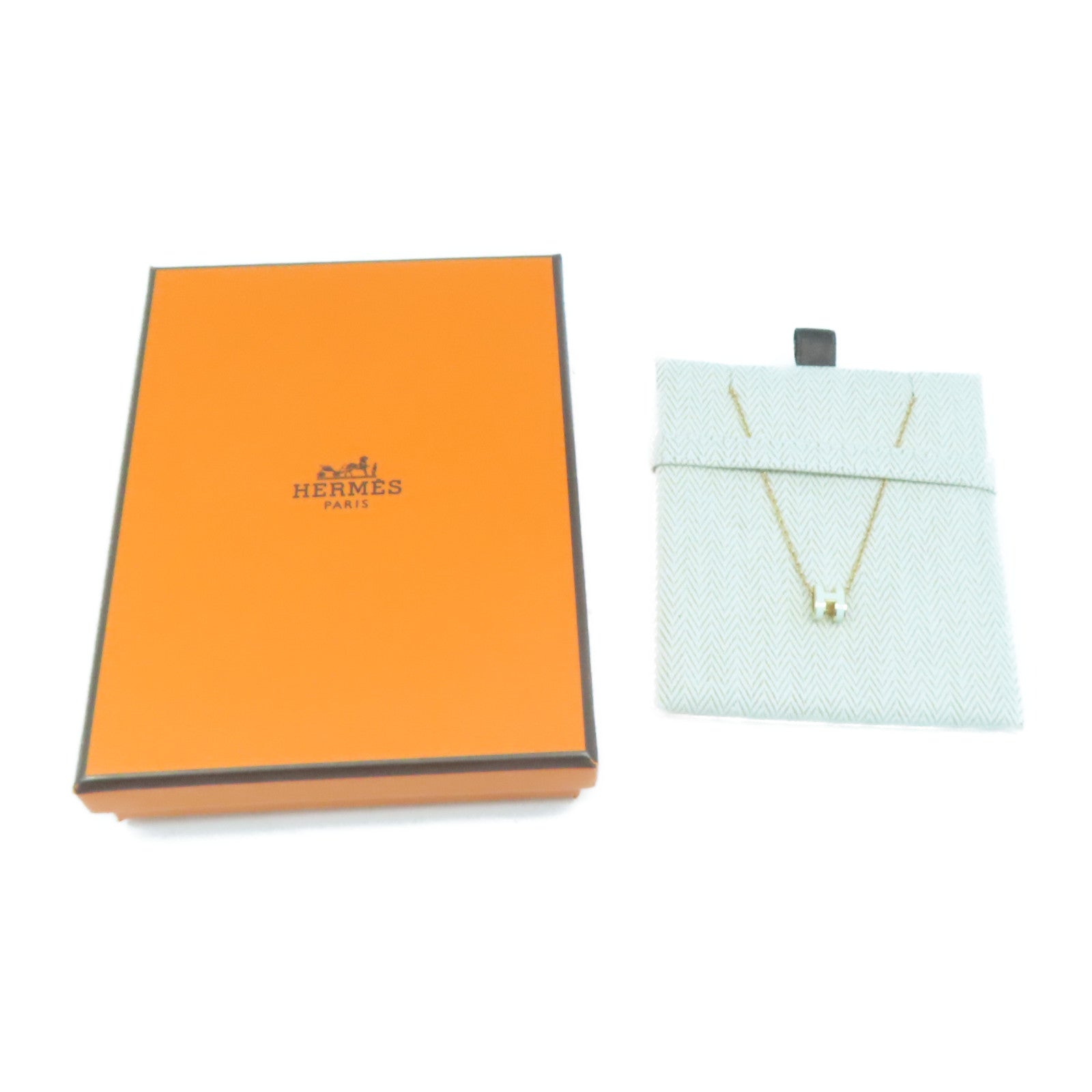HERMES 金屬Mini Pop H Necklace項鍊白色