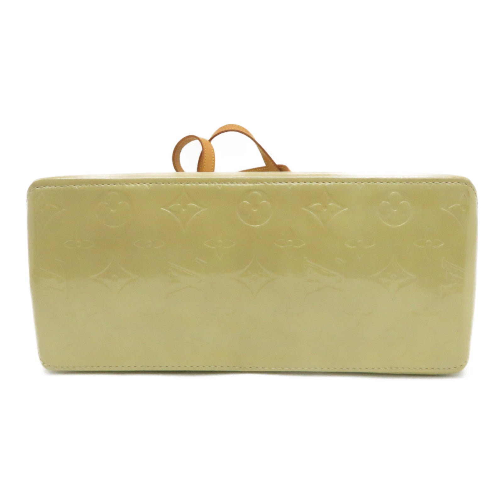LOUIS VUITTON Vernis Lead MM金扣肩背袋淡黄色