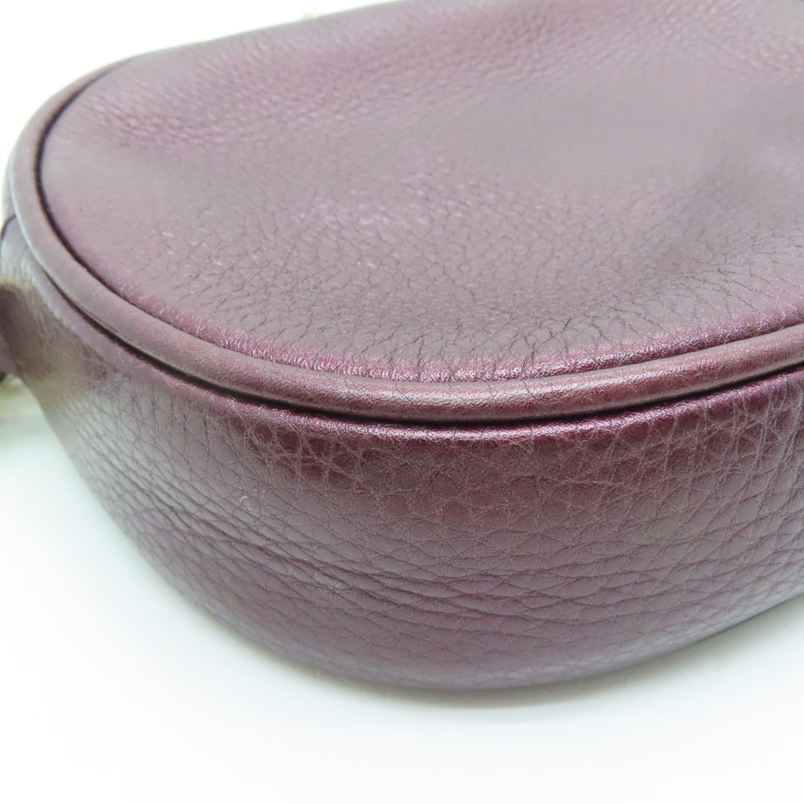 GUCCI 牛皮皮革Shoulder Bag金扣鏈帶肩背袋紫色