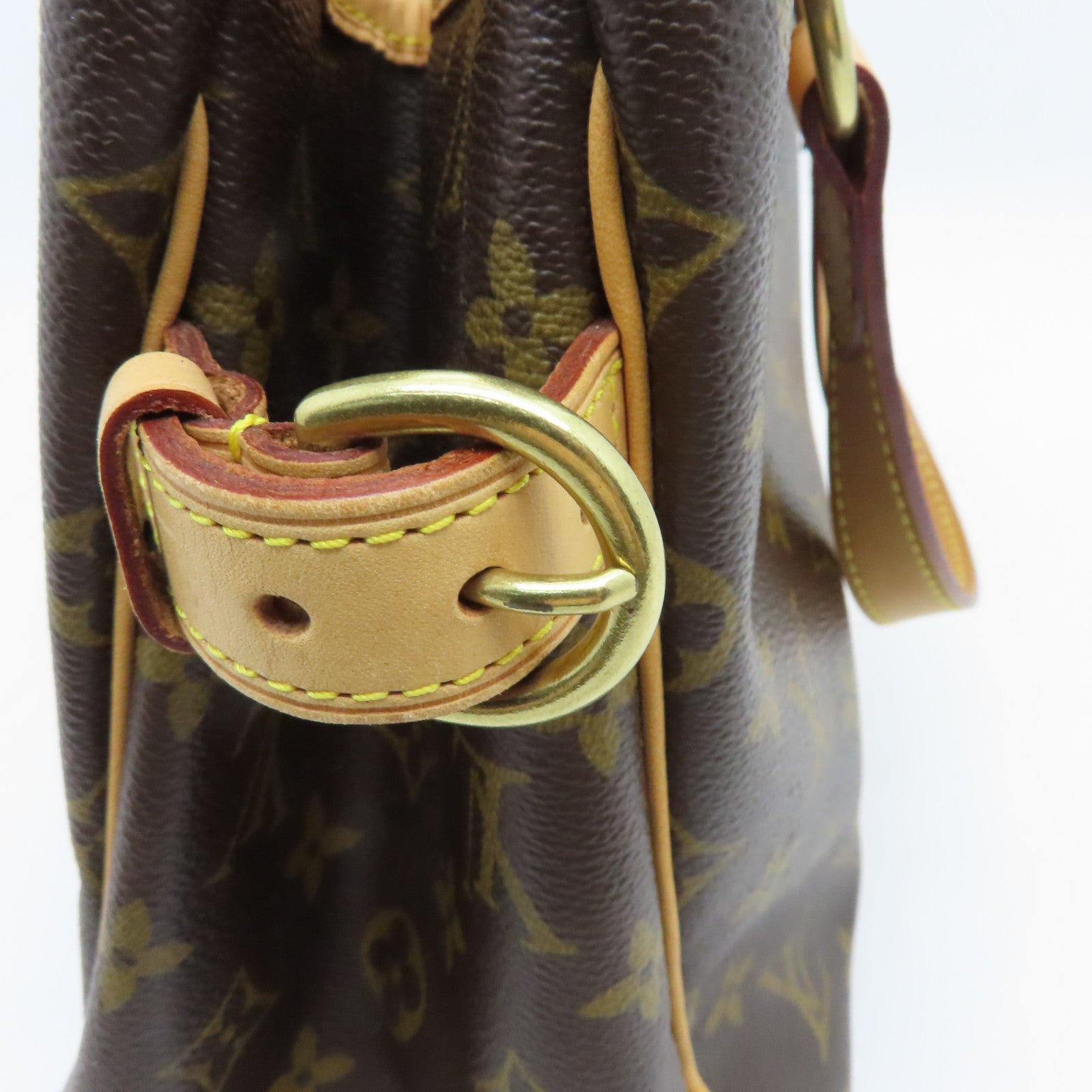 LOUIS VUITTON Monogram Batignolles金扣手挽袋棕色