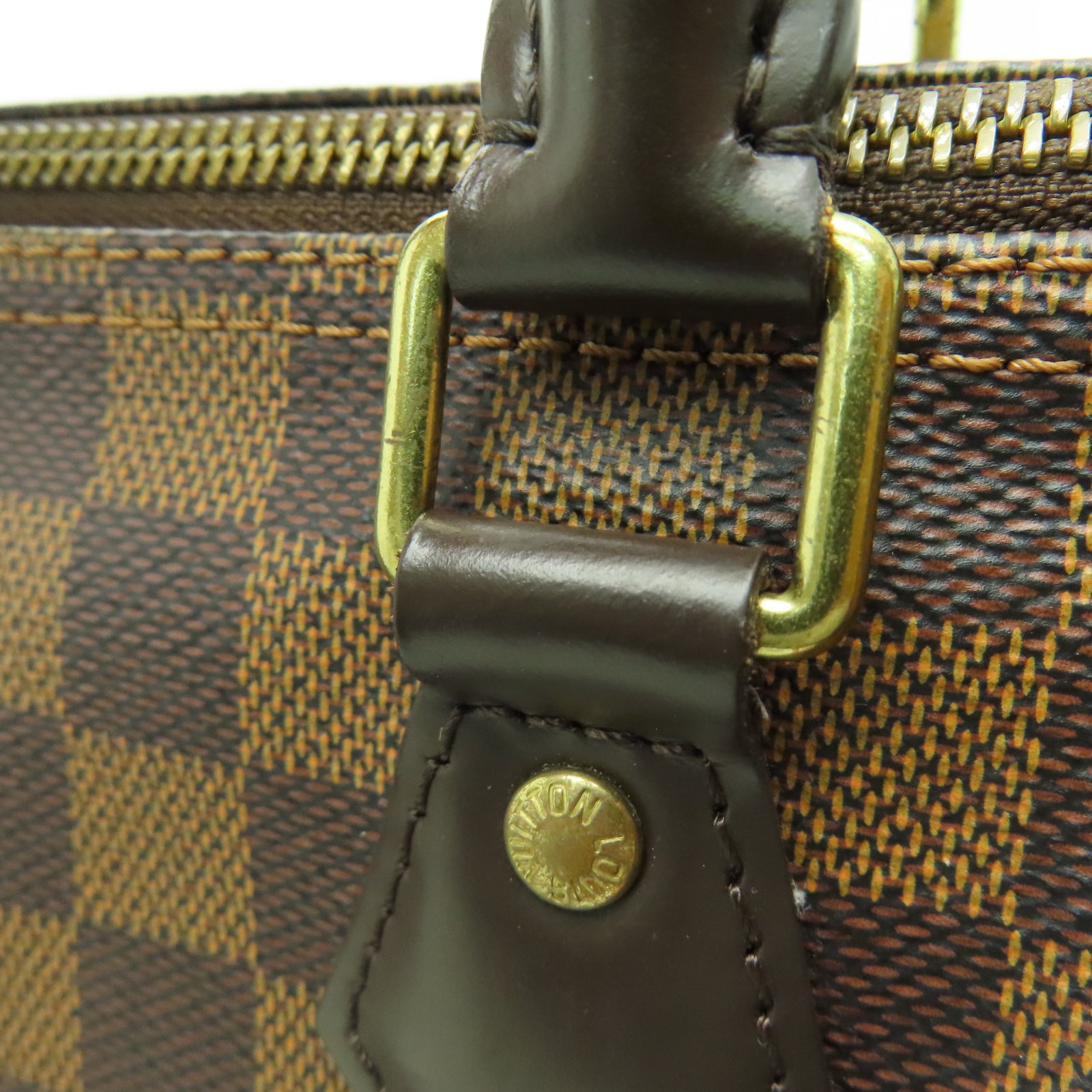 LOUIS VUITTON Damier Speedy 25金扣手挽袋棕色