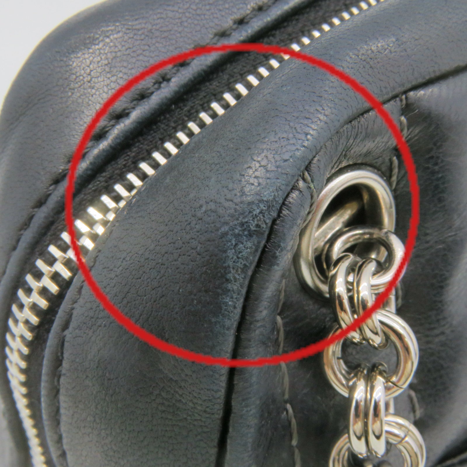 CHANEL 羊皮皮革Chain Shoulder Bag銀扣鏈帶肩背袋黑色