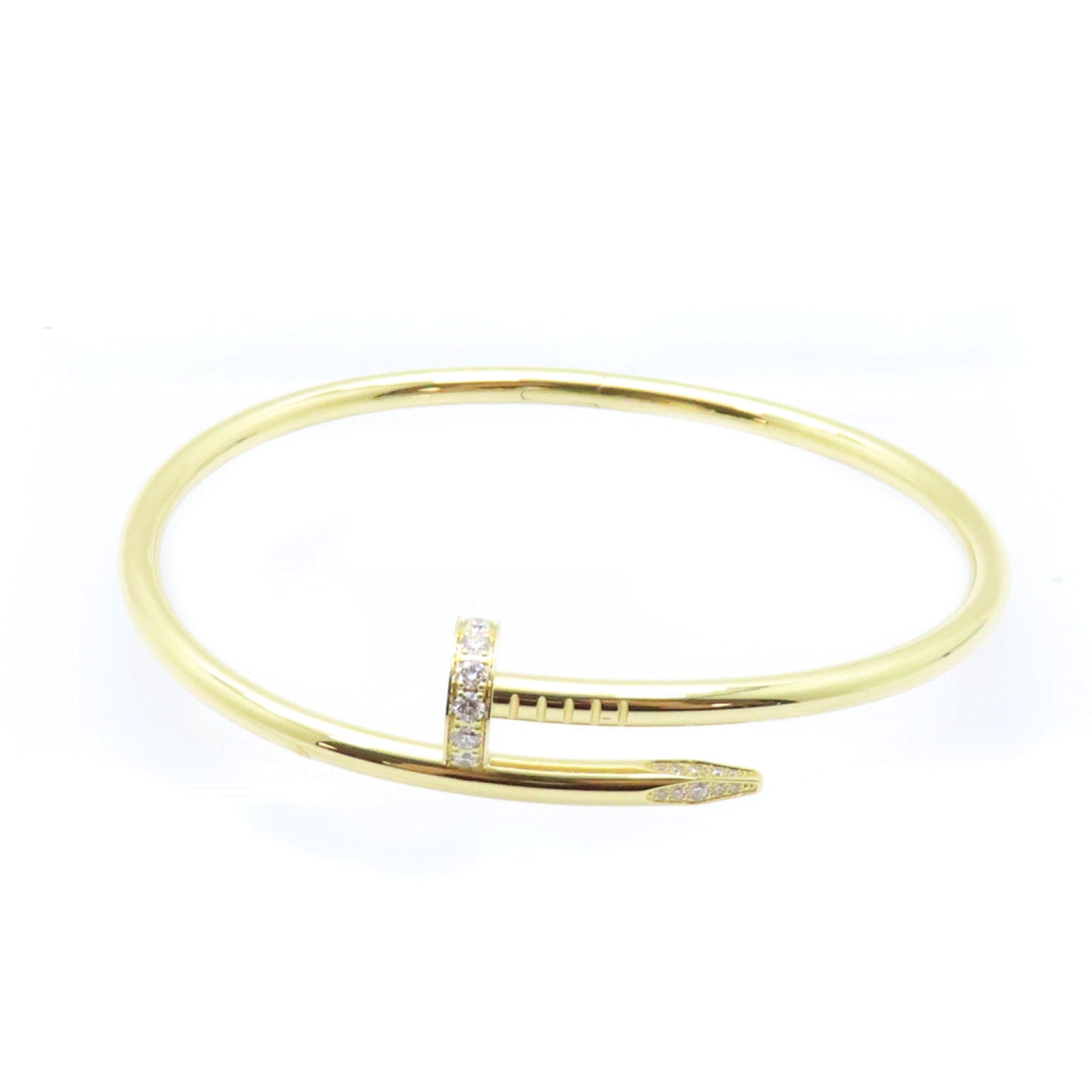 CARTIER 18K黃金/0.58ct鑽石Diamond Juste Un Clou Bracelet手鐲#19