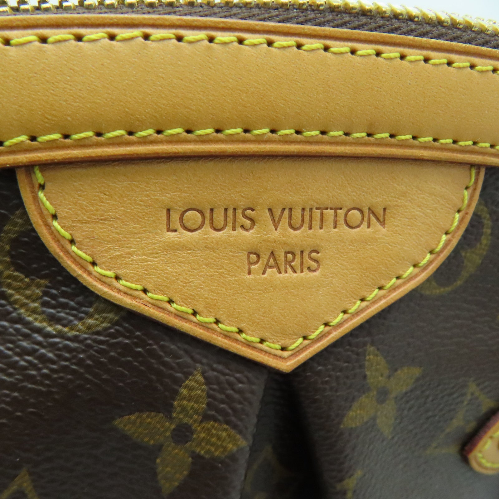LOUIS VUITTON Monogram Tivoli GM gold buckle handle bag / shoulder bag brown