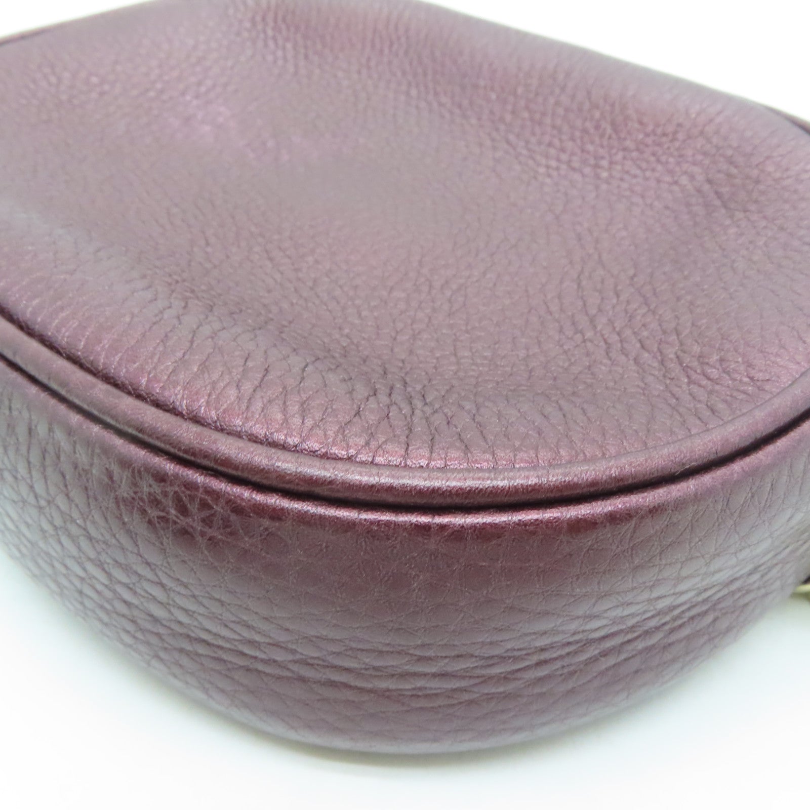 GUCCI 牛皮皮革Shoulder Bag金扣鏈帶肩背袋紫色