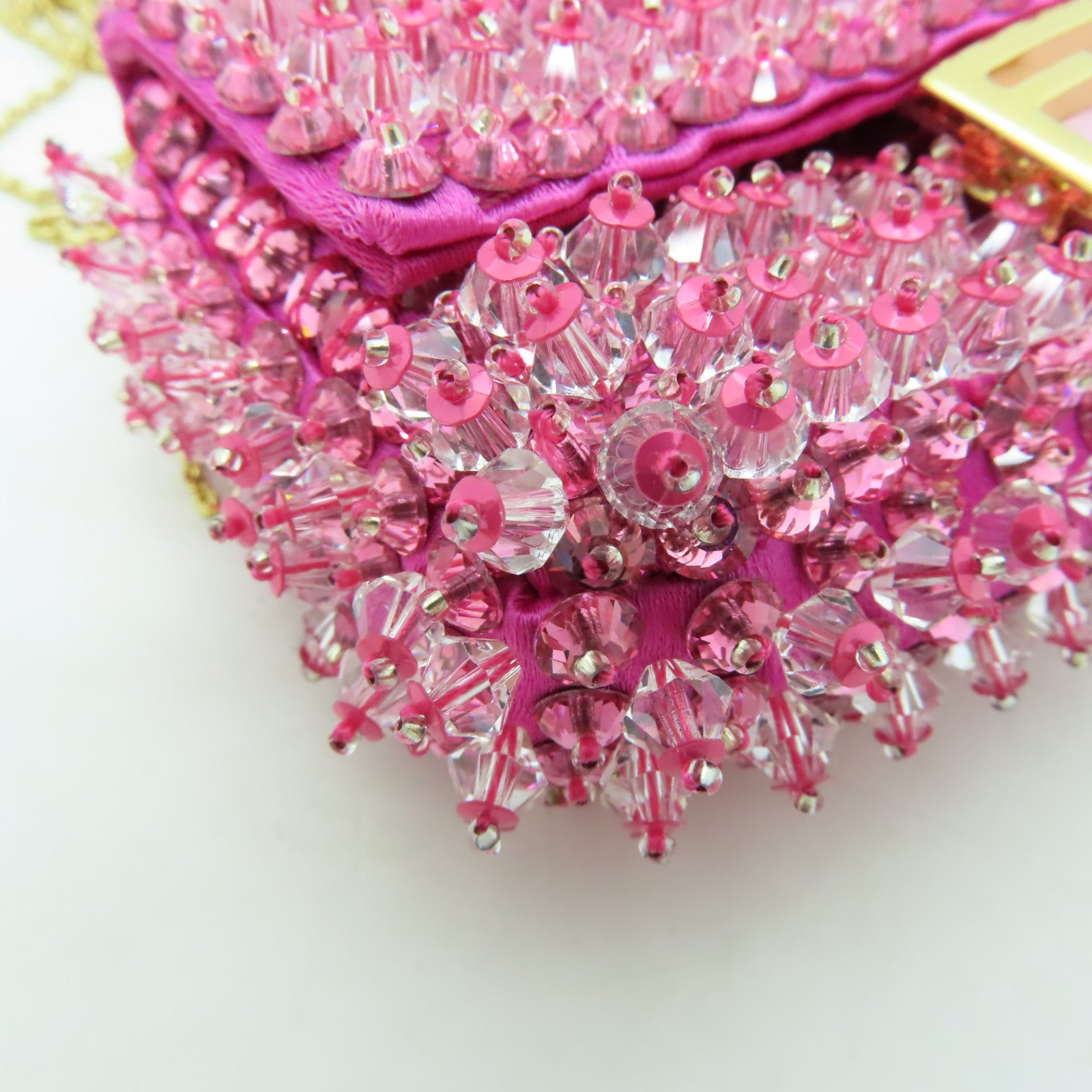 FENDI PVC Chain Shoulder Bag金扣鏈帶肩背袋粉紅色