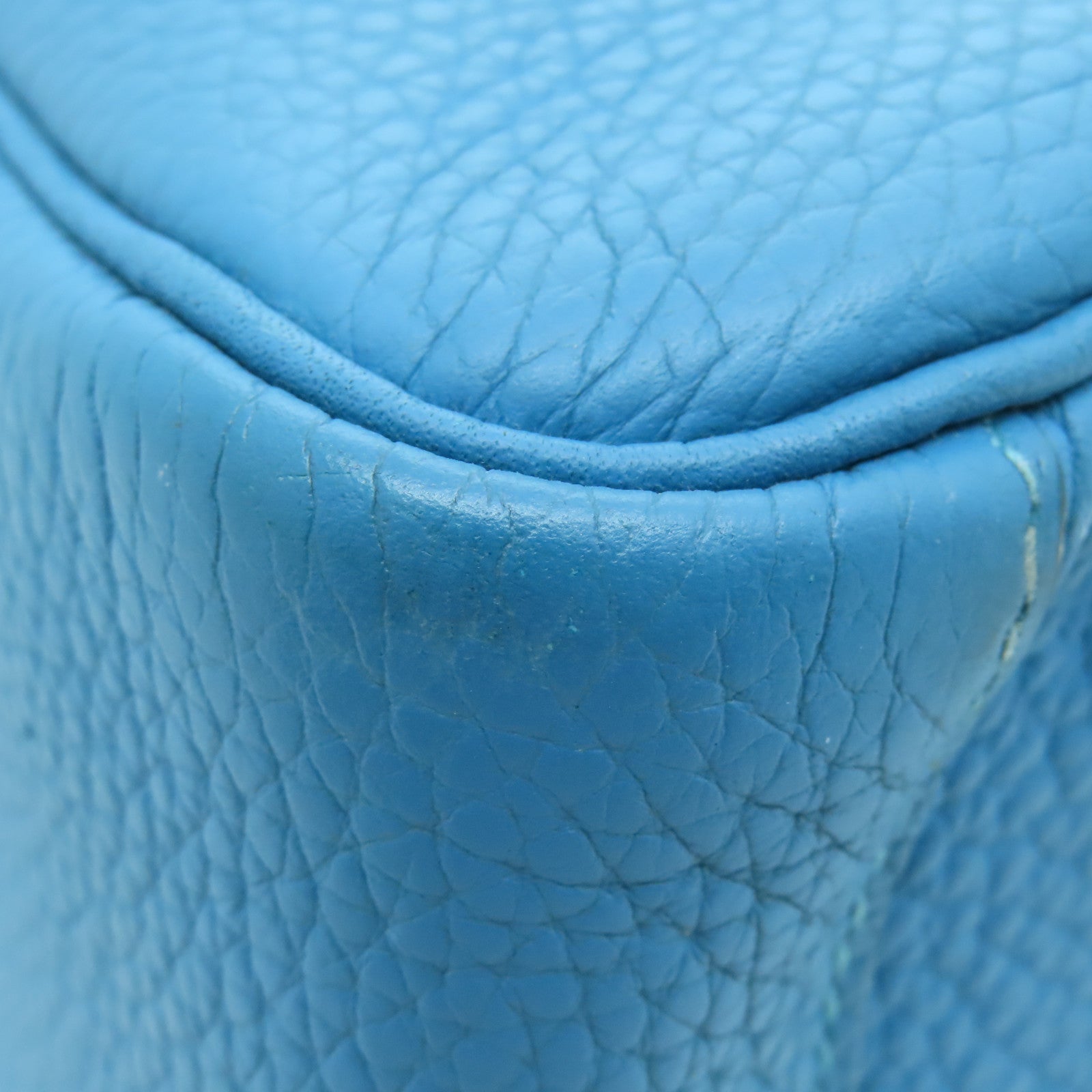 HERMES 【激减优惠】Clemence皮革Lindy 30银扣肩背袋Blue Jeans蓝色