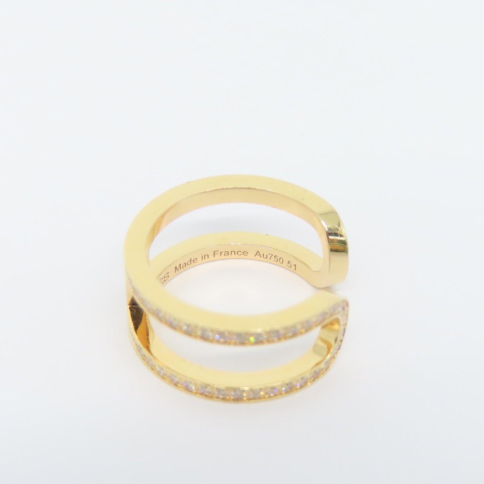 HERMES 【激減優惠】18K玫瑰金Ever Chaine D'Ancre Ring 0.59ct鑽石戒指Hermes#51 US#5.75