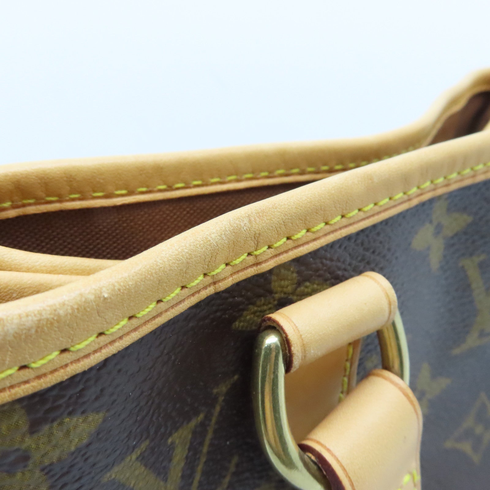 LOUIS VUITTON Monogram Batignolles金扣手挽袋棕色