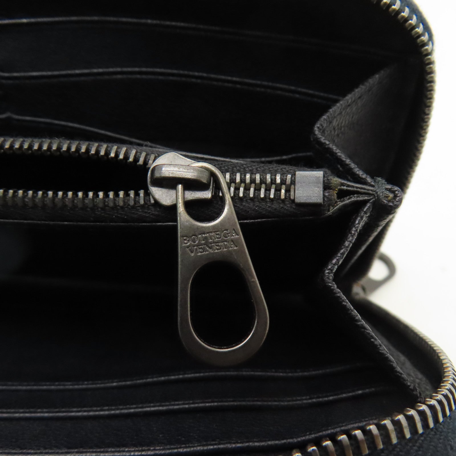 BOTTEGA VENETA 織紋皮革Zipper Long Wallet長錢包黑色/藍色/灰色