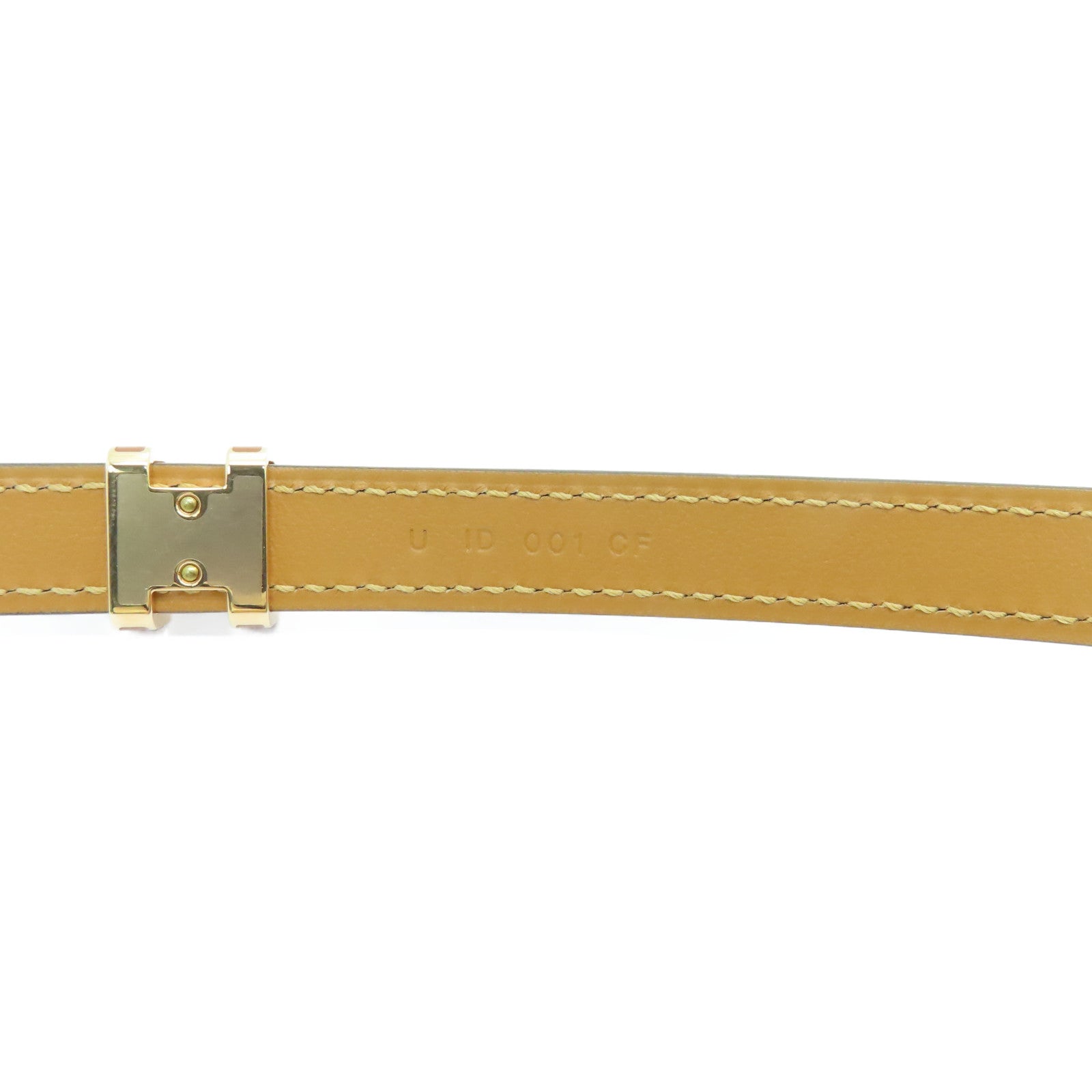 HERMES Epsom Leather Pop H Belt 70cm Gold Buckle Belt Gold Brown