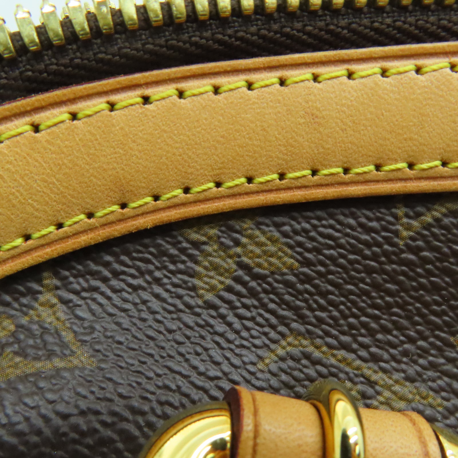 LOUIS VUITTON Monogram Tivoli GM gold buckle handle bag / shoulder bag brown