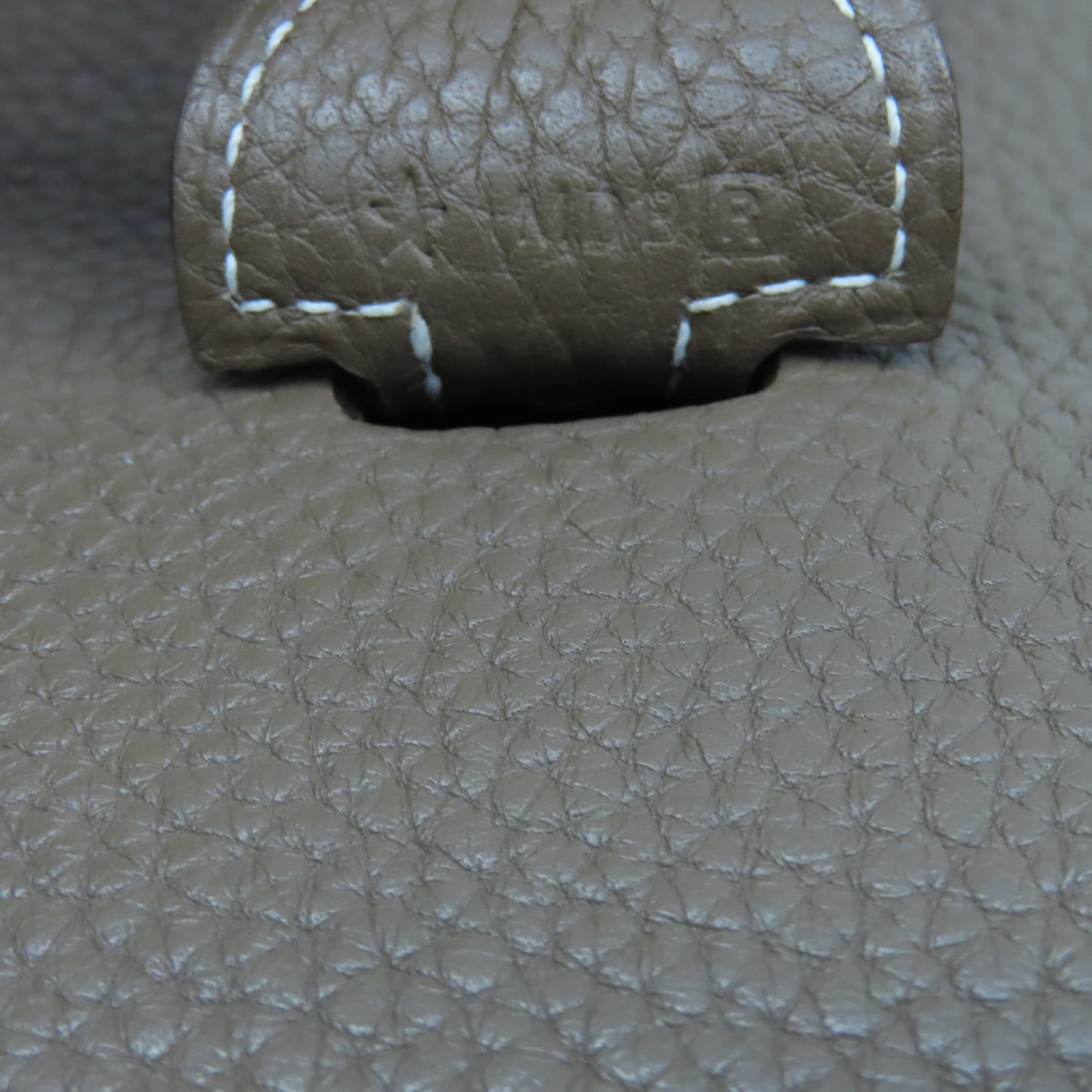 HERMES Clemence皮革Evelyne GM銀扣肩背袋大象灰色